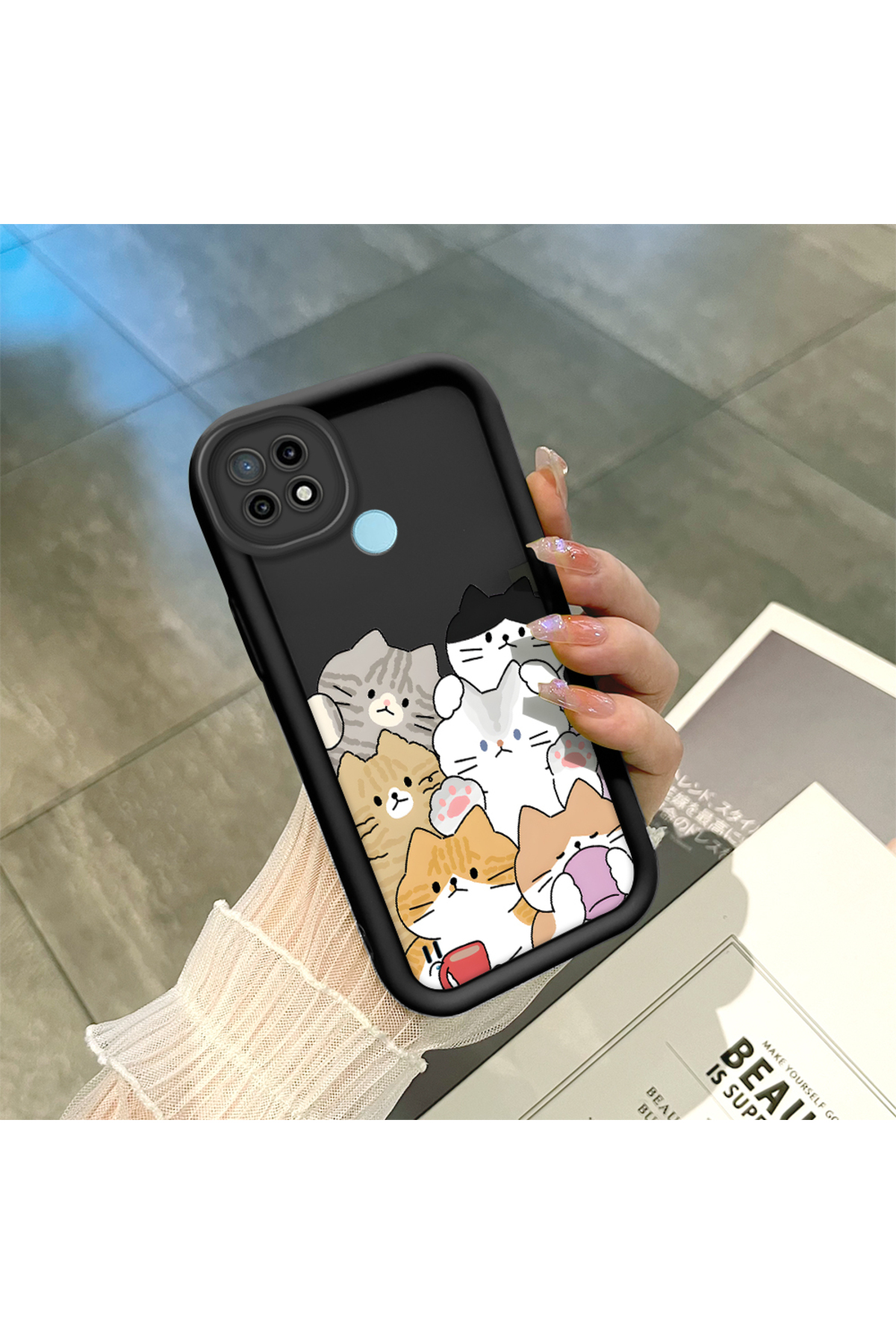 Realme C21 Compatible Cute cats Anti-fall Soft Silicone Phone Case