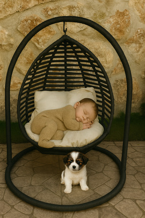 ECRİNART Armut Çocuk Salıncak Makrome İp Örgü Bahçe Balkon Ev Salıncağı