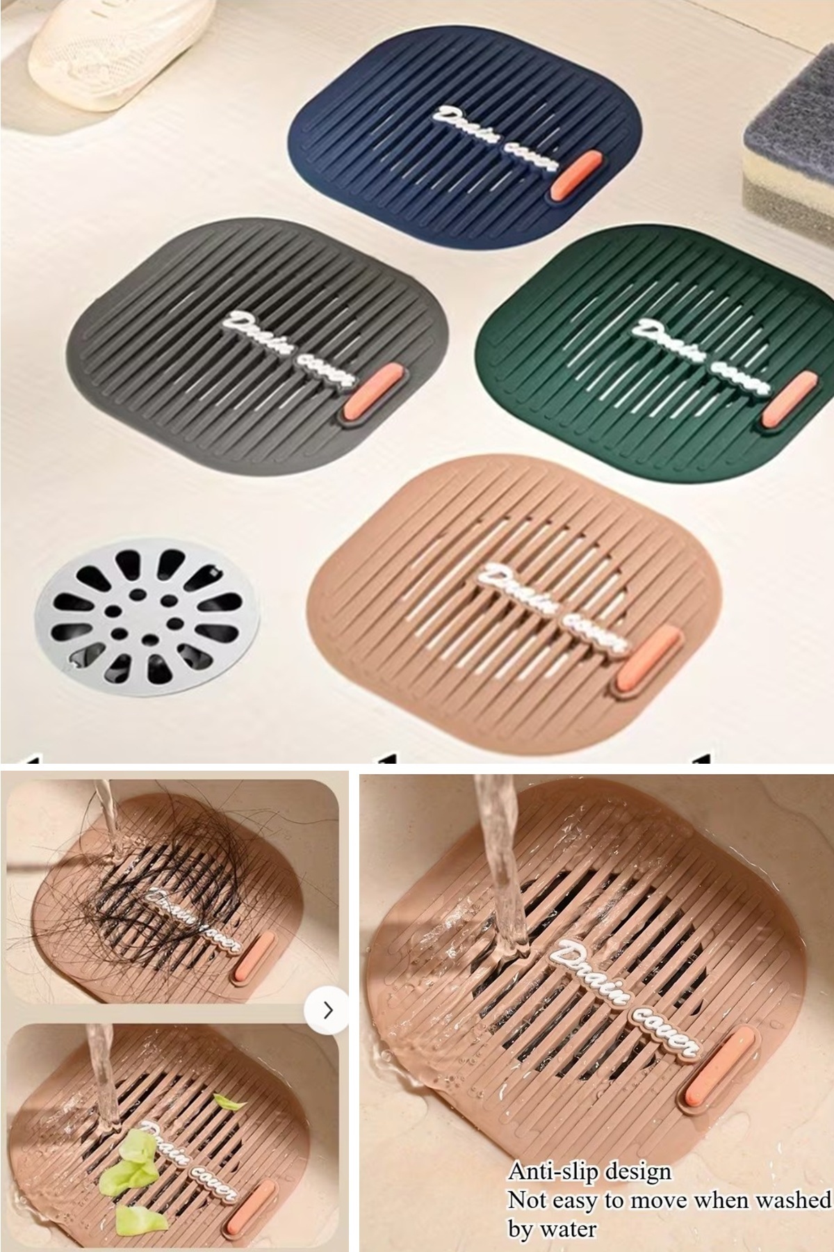 Kitchen Beauty Süzgeçli Banyo,Mutfak,Lavabo Gider Kapatıcı Kapak Mat Balkon Gider Tıpa Tıkacı Kapak