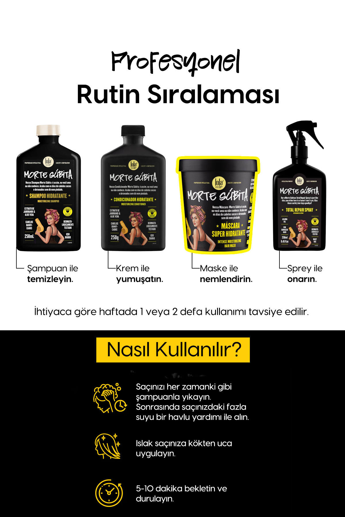 Morte Sübita Süper Nemlendirici Saç Maskesi, Morte Súbita Máscara Super Hidratante 450g — 7899572803200 — تصویر 4 از 4