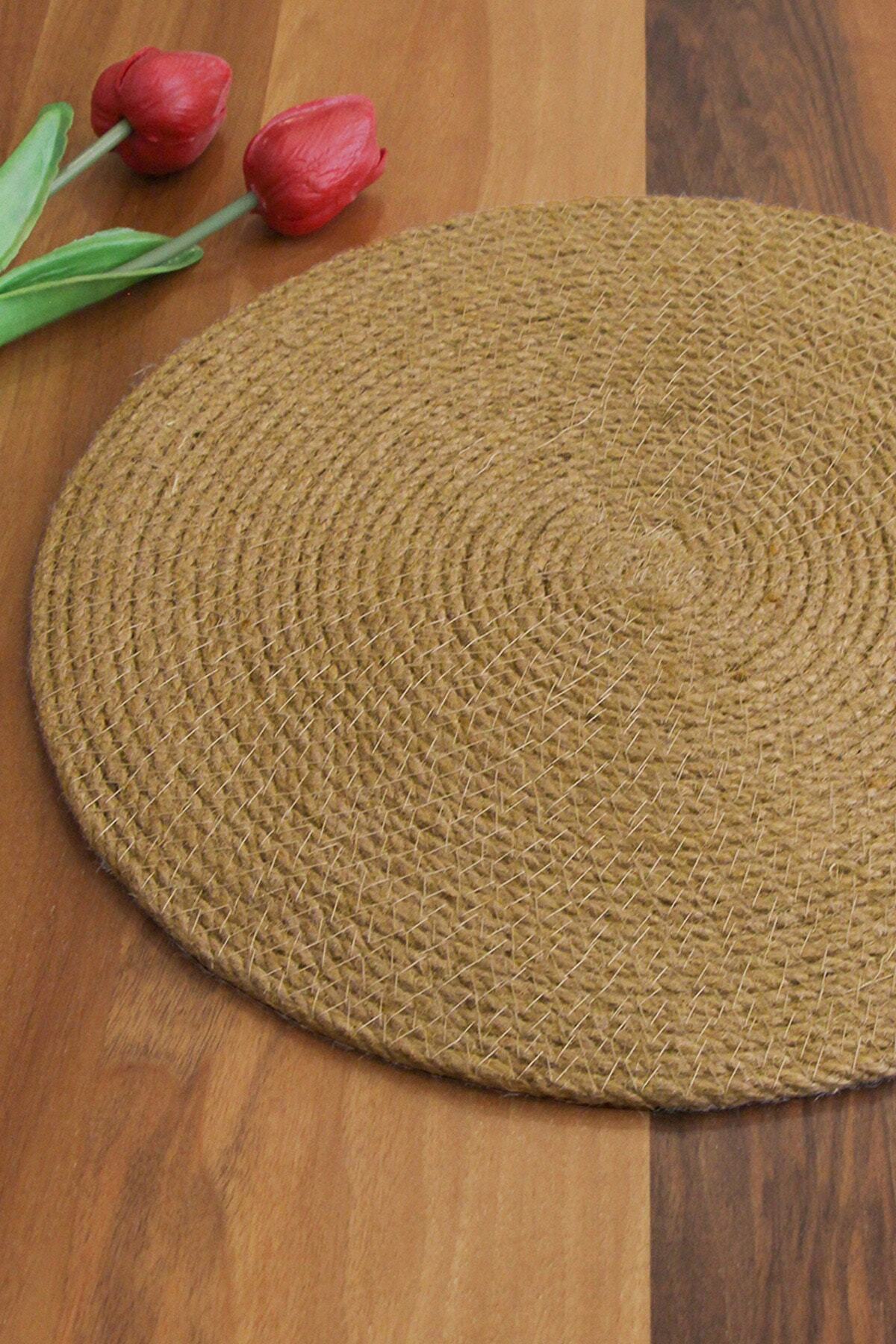 Dekahome 1 Adet Hasır Jüt Supla / Amerikan Servis Lux Sunum Tabak Altlığı