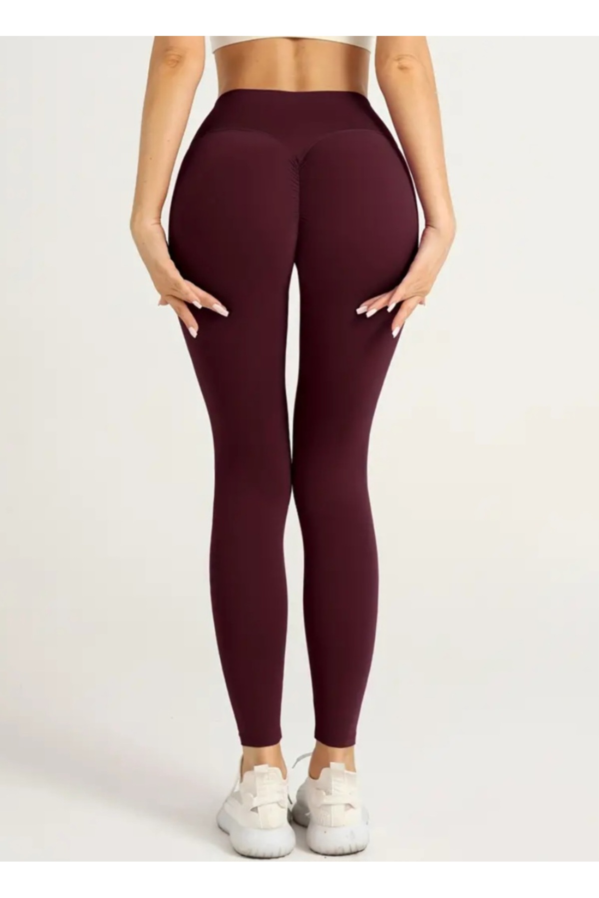 MAROVOAY  Arkası büzgülü yüksek bel likralı spor tayt,yoga taytı - Görsel 4