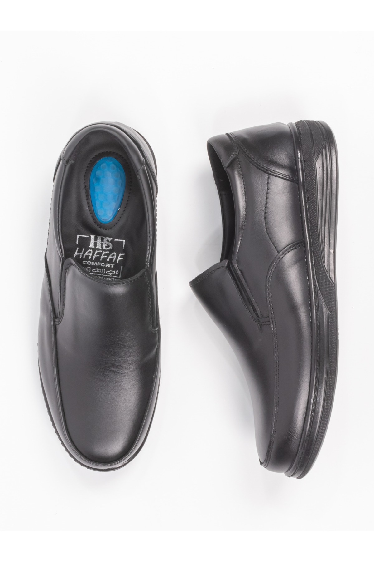 Black Vein  Erkek Siyah Bağcıksız Rahat Günlük Ayakkabı – Ortopedik Taban - Görsel 5