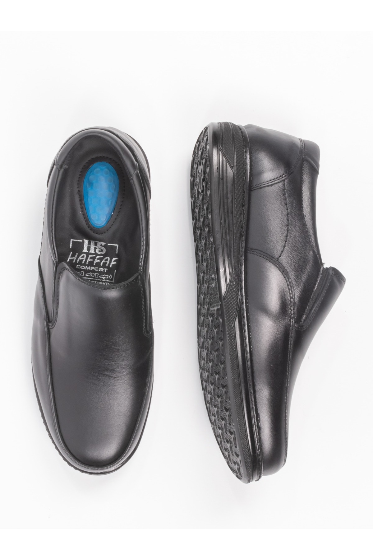 Black Vein  Erkek Siyah Bağcıksız Rahat Günlük Ayakkabı – Ortopedik Taban - Görsel 6