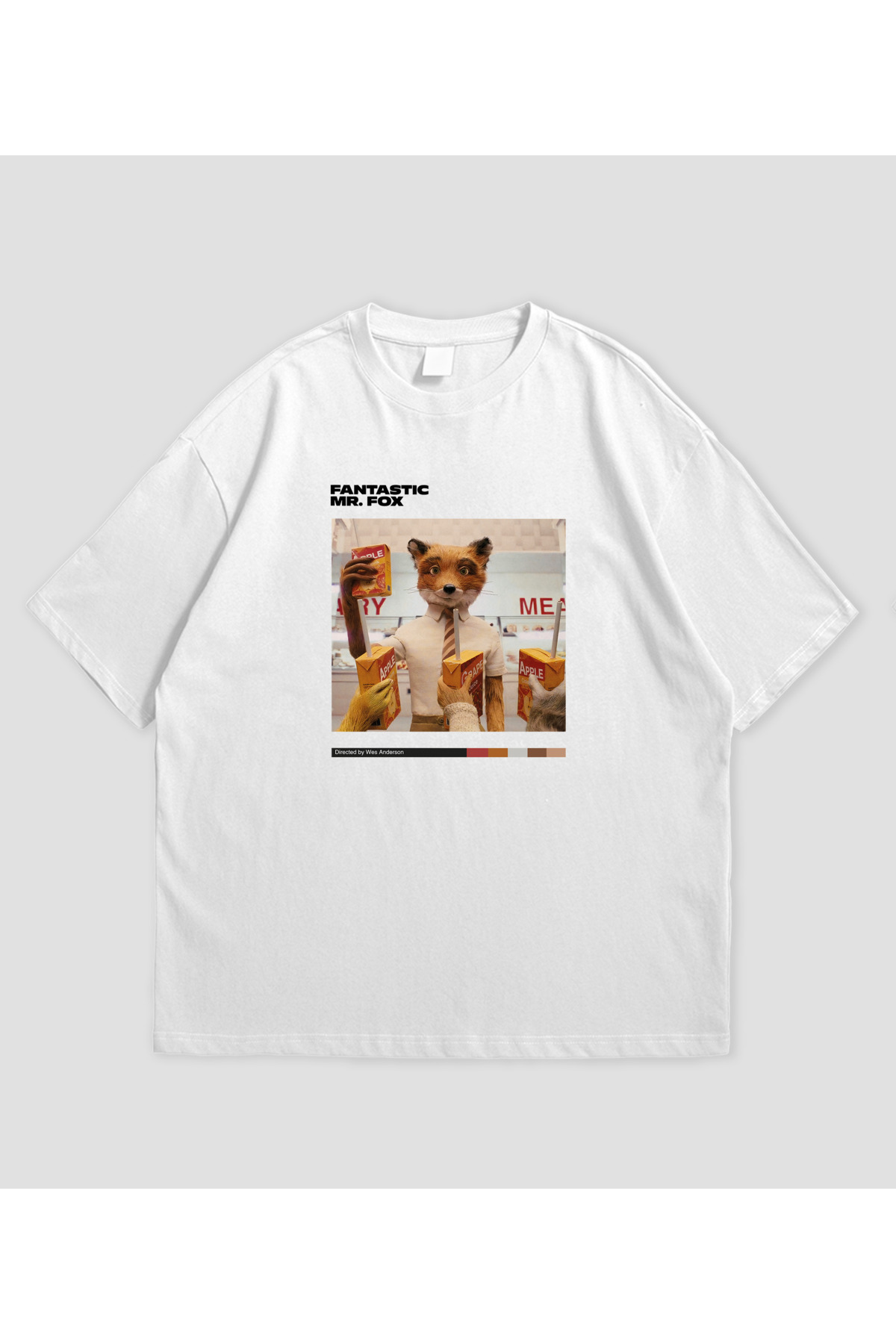SVART WEAR Fantastic Mr Fox Film Baskılı Oversize Unisex T-Shirt