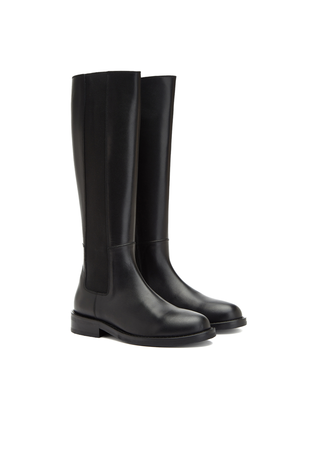Black Zippered Women's Leather Boots