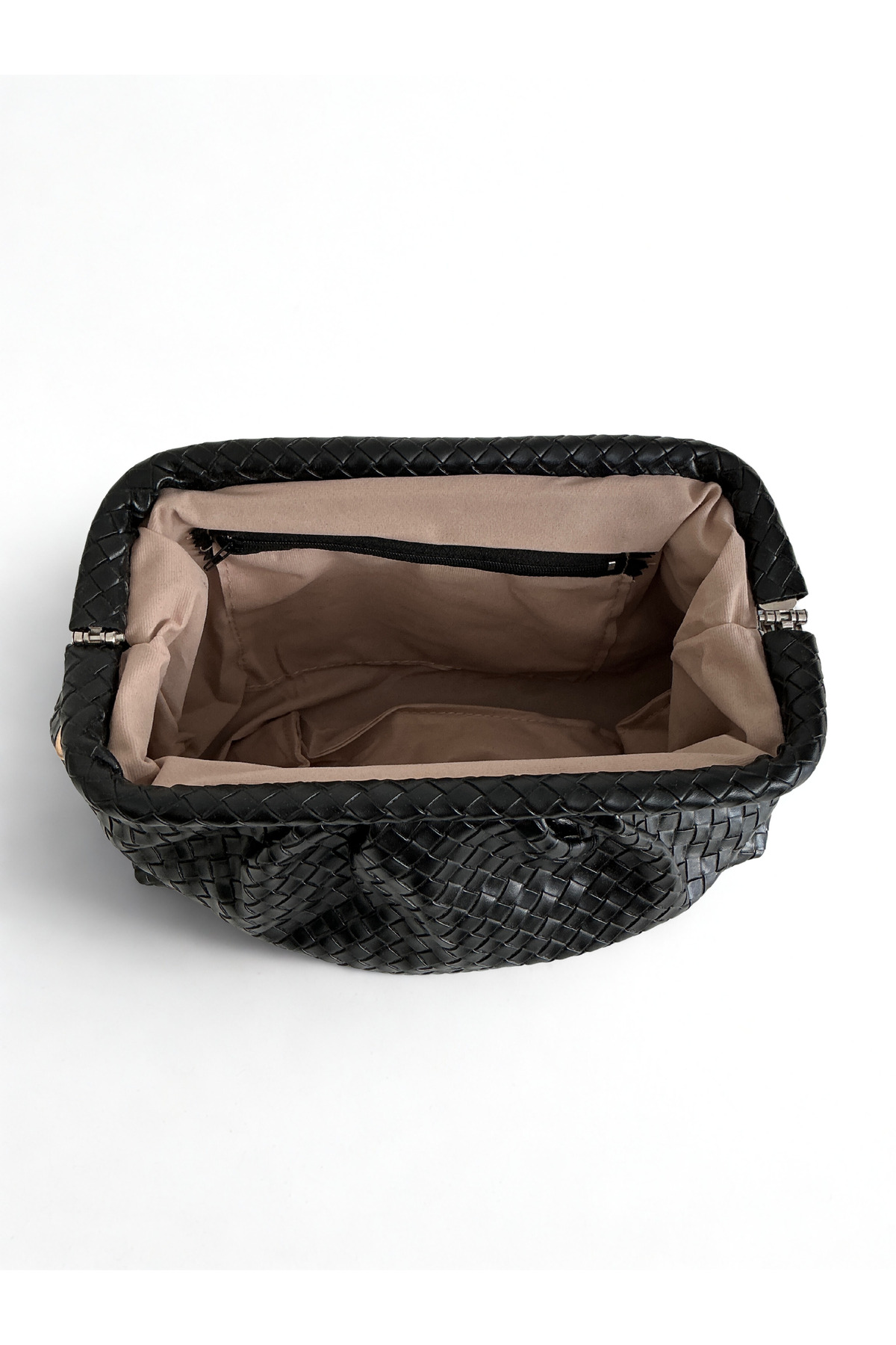 yako Valerina Örgü Dokulu Clutch Çanta, Çapraz Askılı Kadın Omuz Çantası (23×38×10 cm) görsel 6