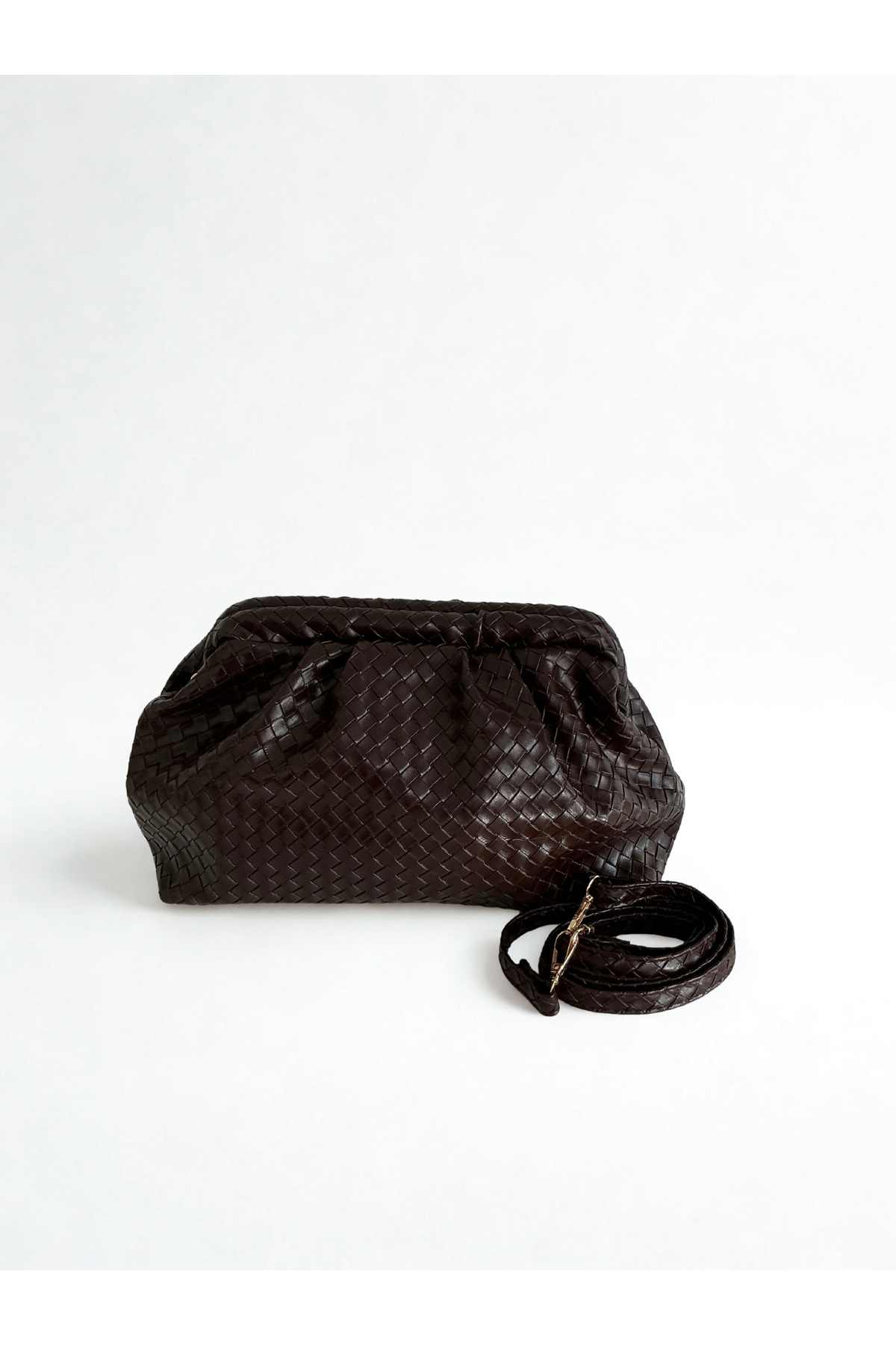 yako Valerina Örgü Dokulu Clutch Çanta, Çapraz Askılı Kadın Omuz Çantası (23×38×10 cm) görsel 6