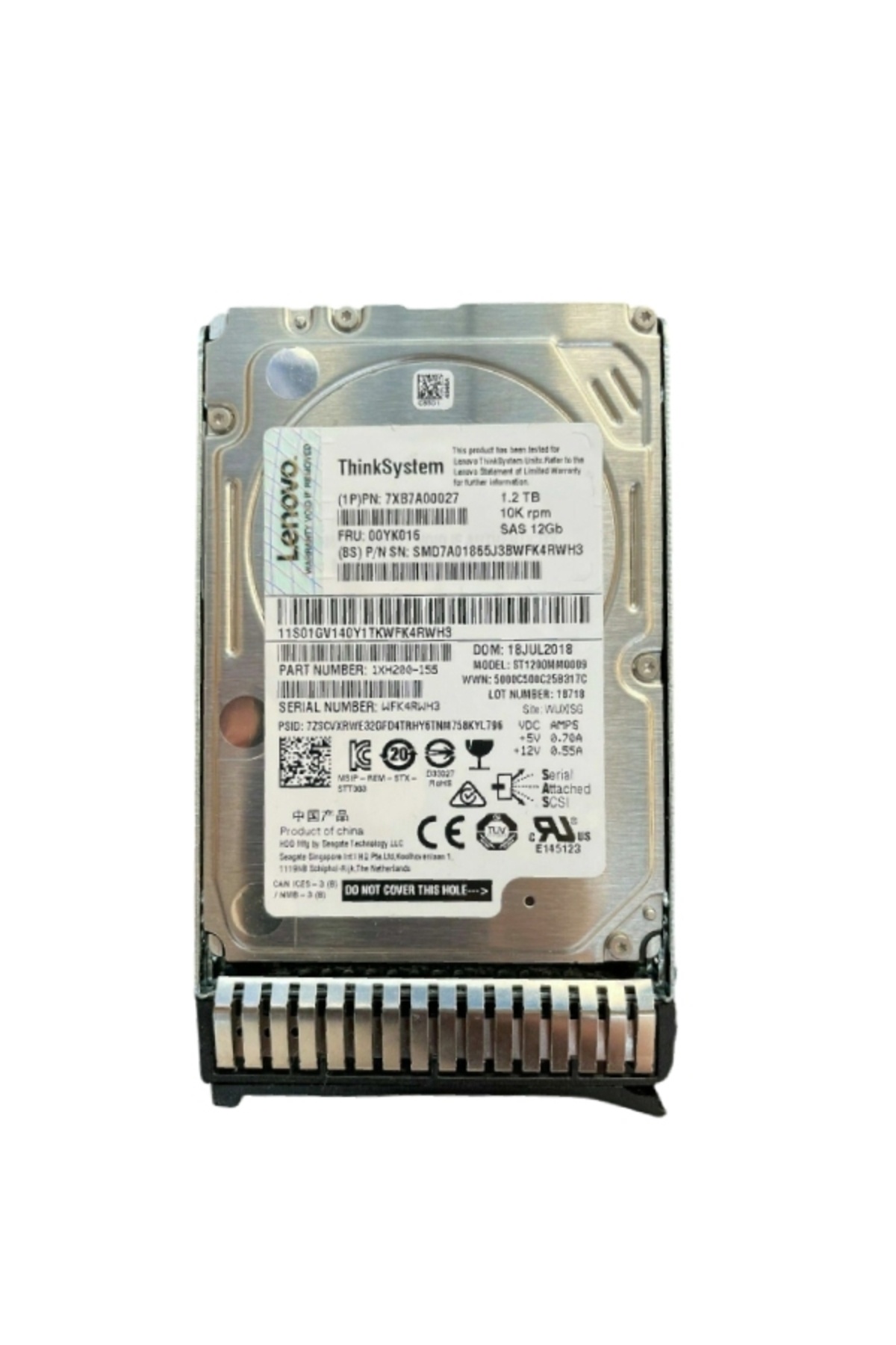 LENOVO ThinkSystem 1.2TB 10K 12G SAS 2.5" Harddisk ST1200MM0009 7XB7A00027 00YK016 1XH200-155