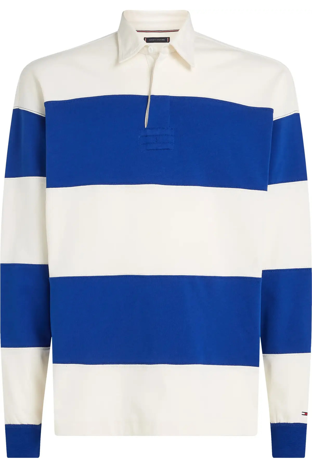 تامی هیلفیگر سویشرت پولو آبی مردانه طرح بلاکینگ راگبی