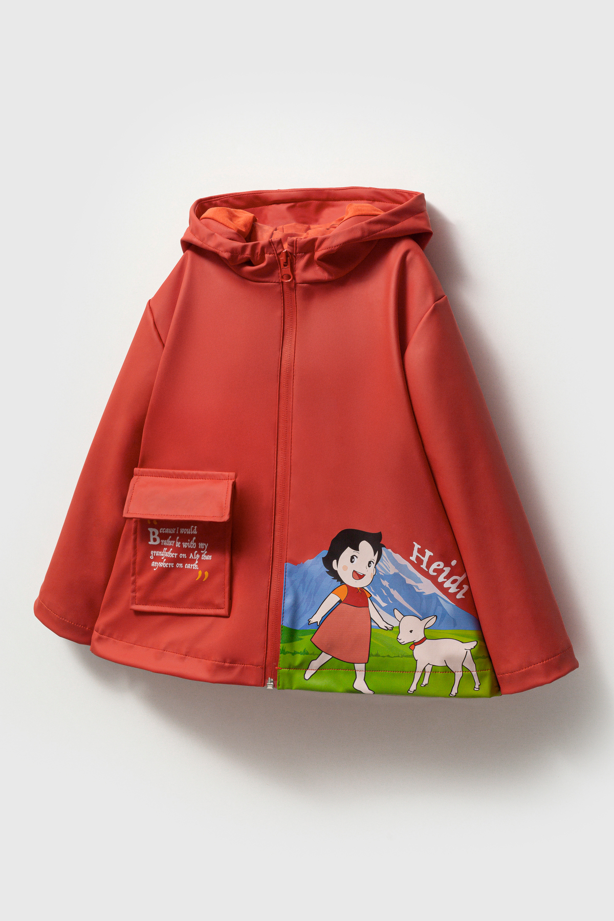 Maya And Luca Heidi Baskılı Kauçuk Su Geçirmez Pamuk Astarlı Kız Çocuk Yağmurluk fotoğrafı 7 (önizleme)