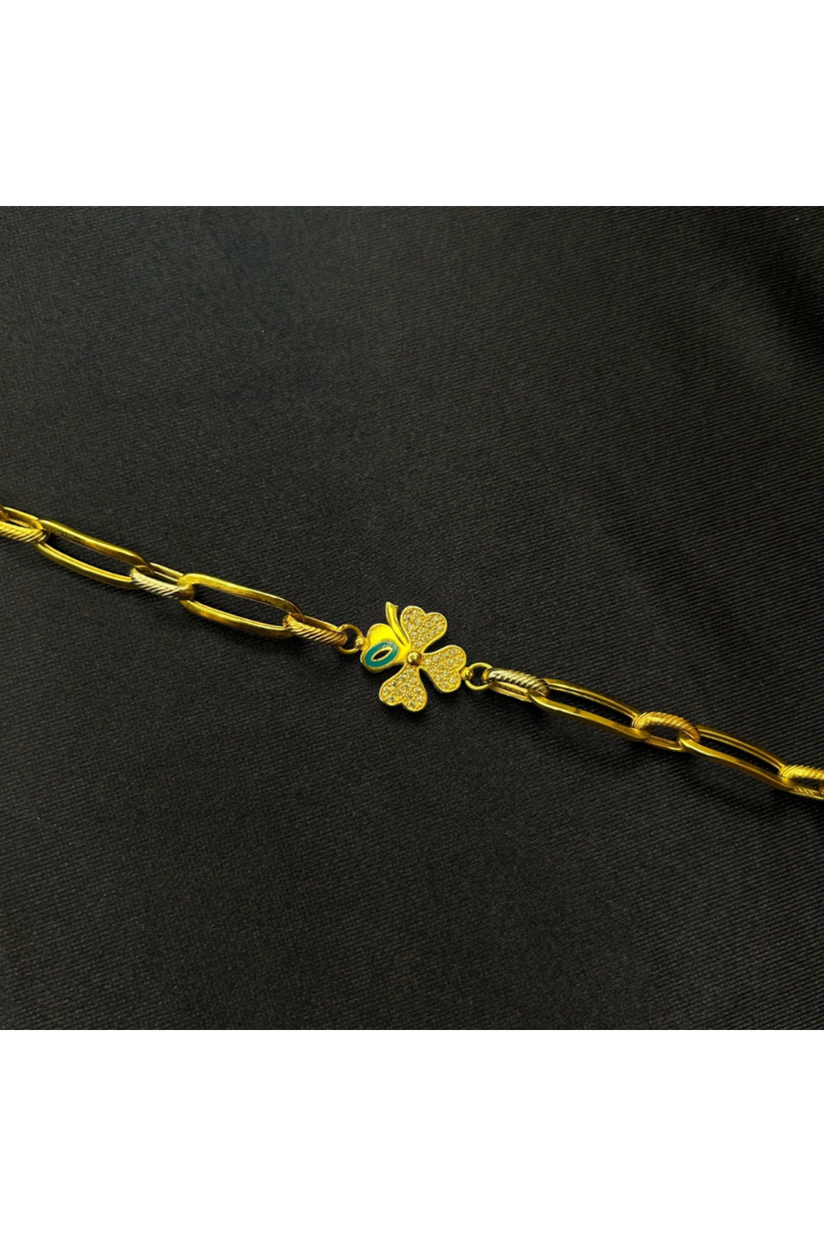 K KAPLAN GOLD 14 Ayar Yonca Altın Bileklik