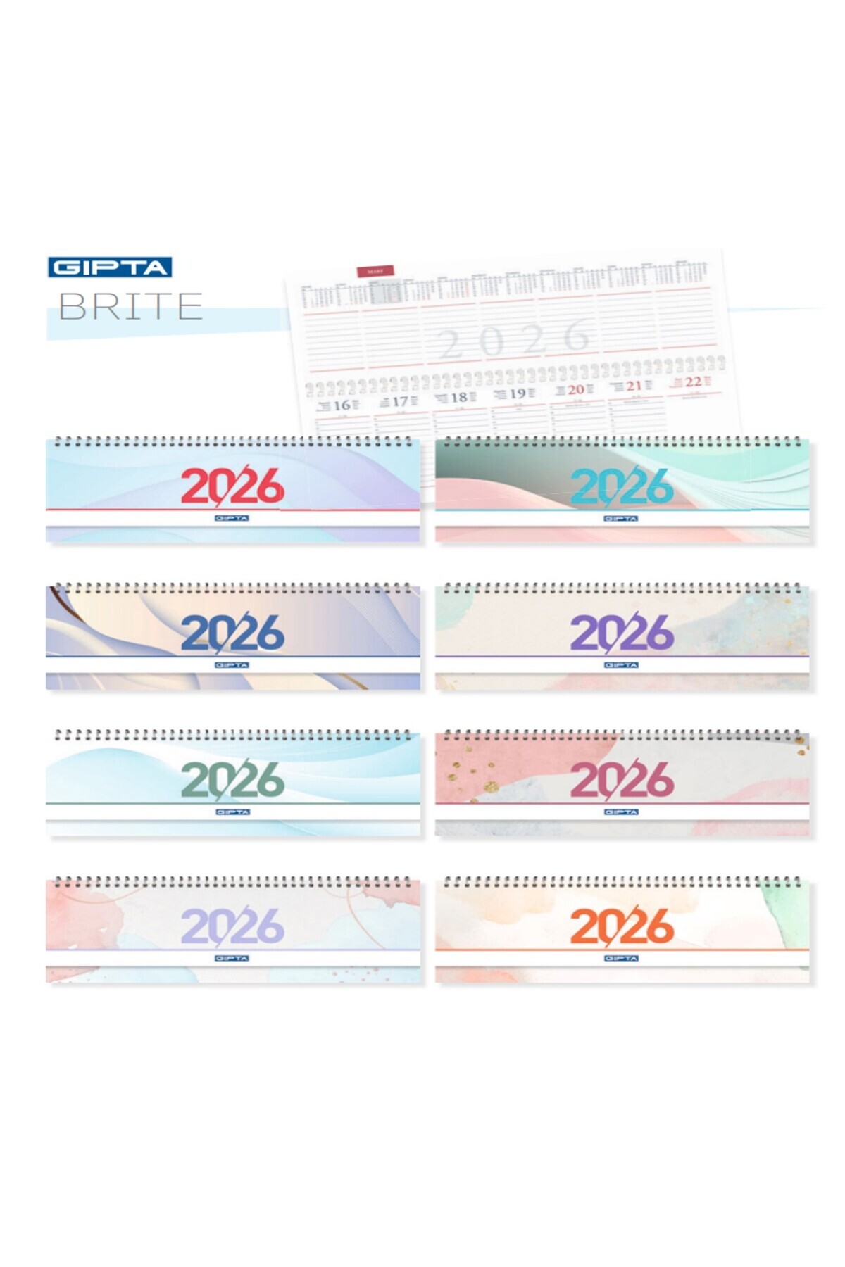 Gıpta 2026 12x33cm Brite Masa Takvimi - 1 Adet / 504-BTK