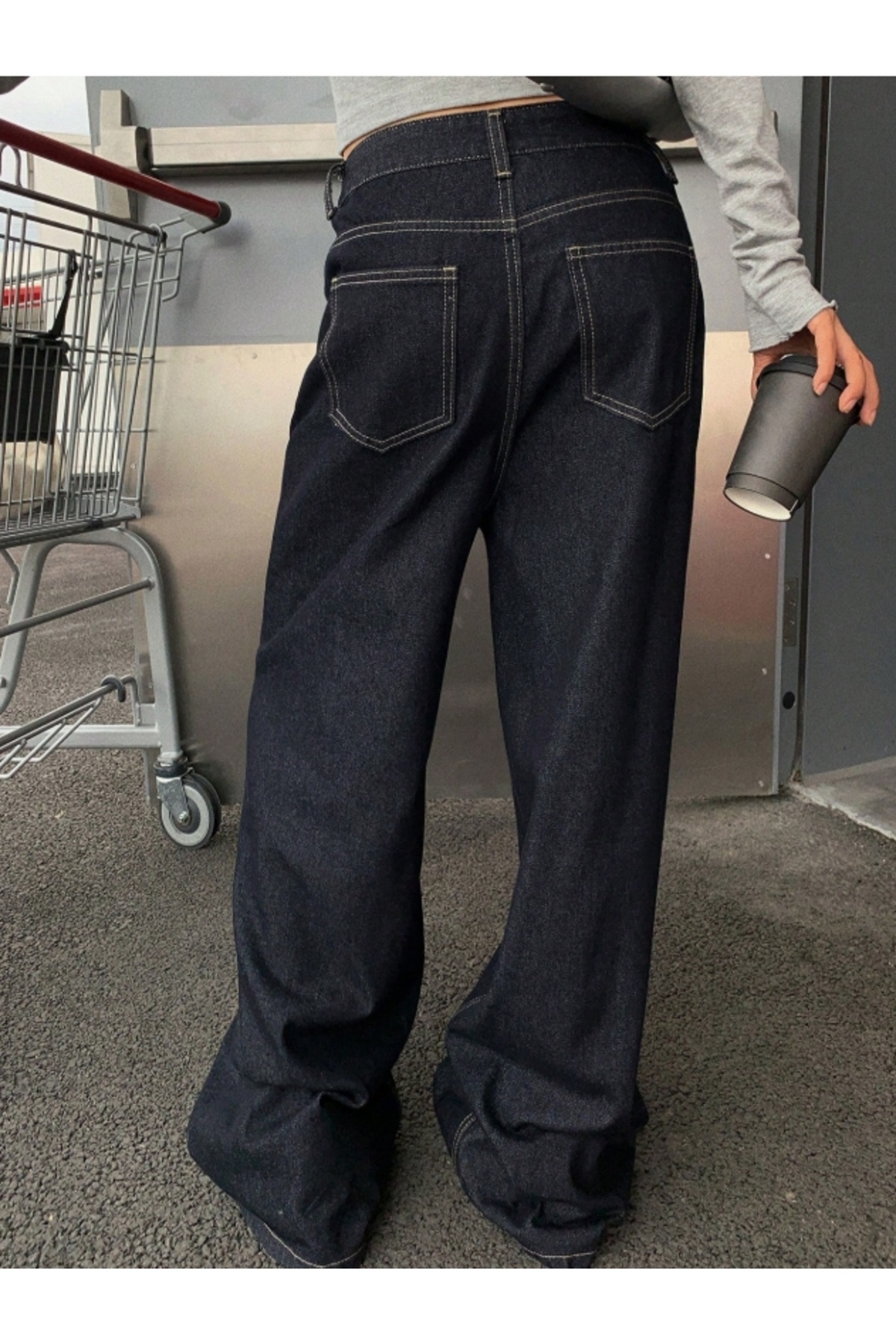 MARLİX Baggy Salaş Cepli Bol Kesim Kot Pantolon görsel 7