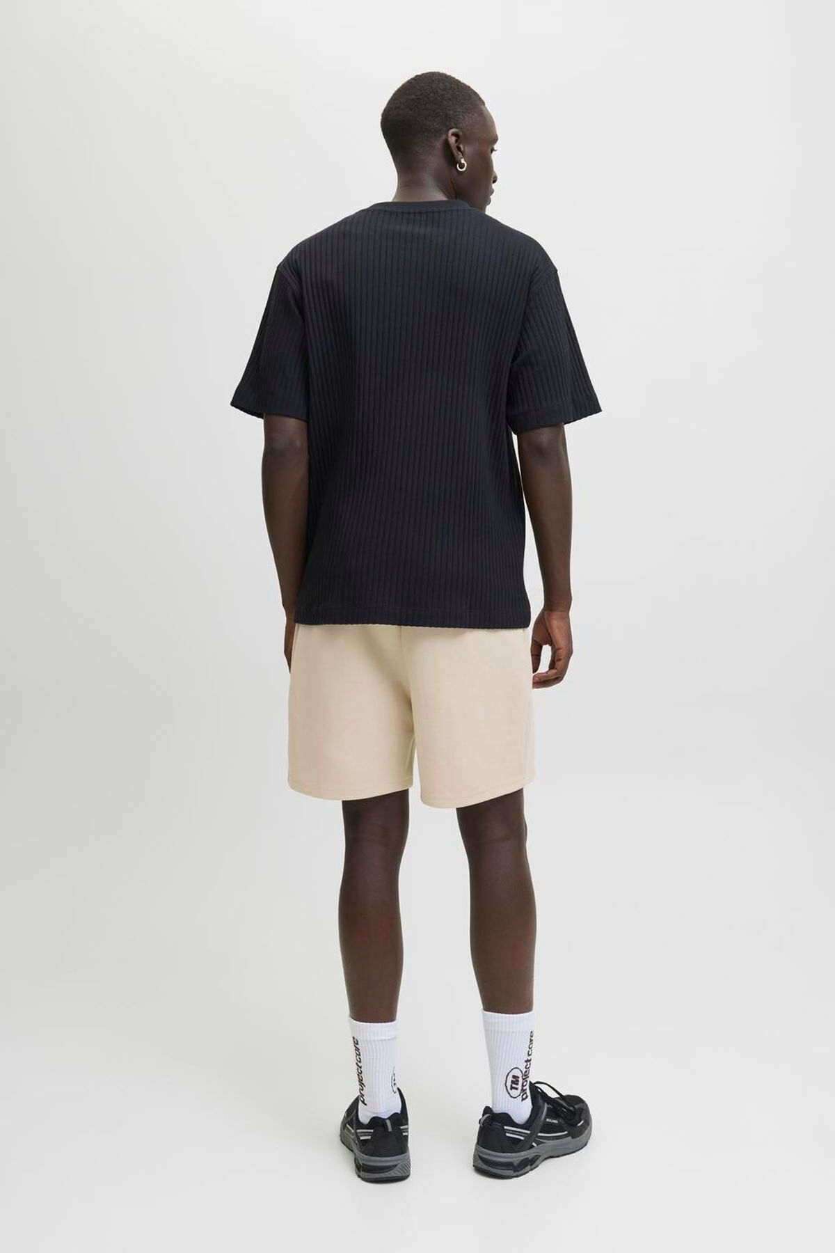 جک اند جونز شلوارک سویشرت مردانه کمر معمولی بژ 12273304_JPSTGORDON FUSION SWEAT SH