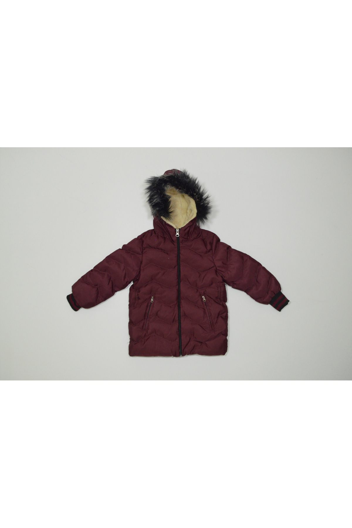 Baby Slon Kids Clup Kışlık fermuarlı kapüşonlu belden kemerli welsoft astarlı su ve rüzgar geçirmez kız bebek çocuk mont fotoğrafı 6 (önizleme)