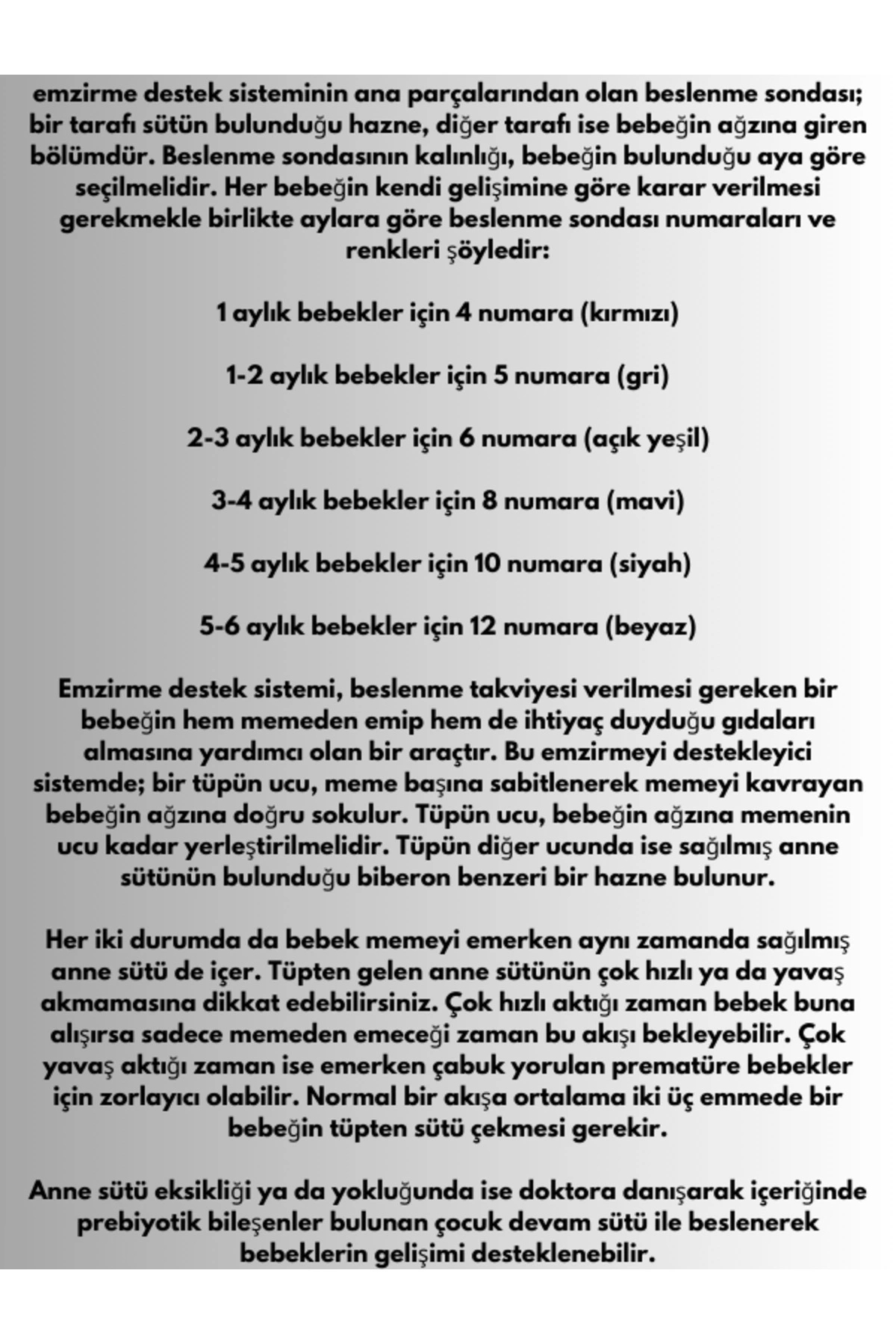 Bıçakçılar Emzirme Destek Sistemi No:05 Beslenme Sondası Gri Eds Sabitleme Bant Ve Kilitli Enjektör Hediyeli fotoğrafı 5 (önizleme)