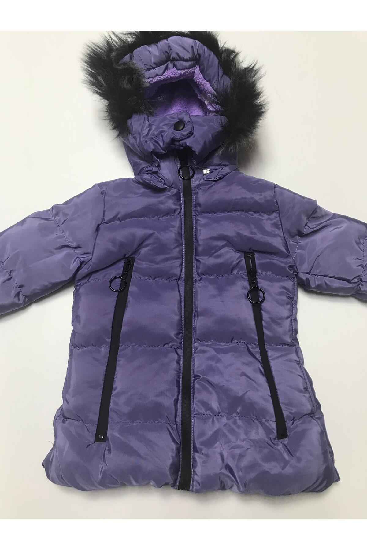 Baby Slon Kids Clup Kışlık fermuarlı kapüşonlu çift cepli welsoft astarlı su ve rüzgar geçirmez kız bebek çocuk mont fotoğrafı 2 (önizleme)