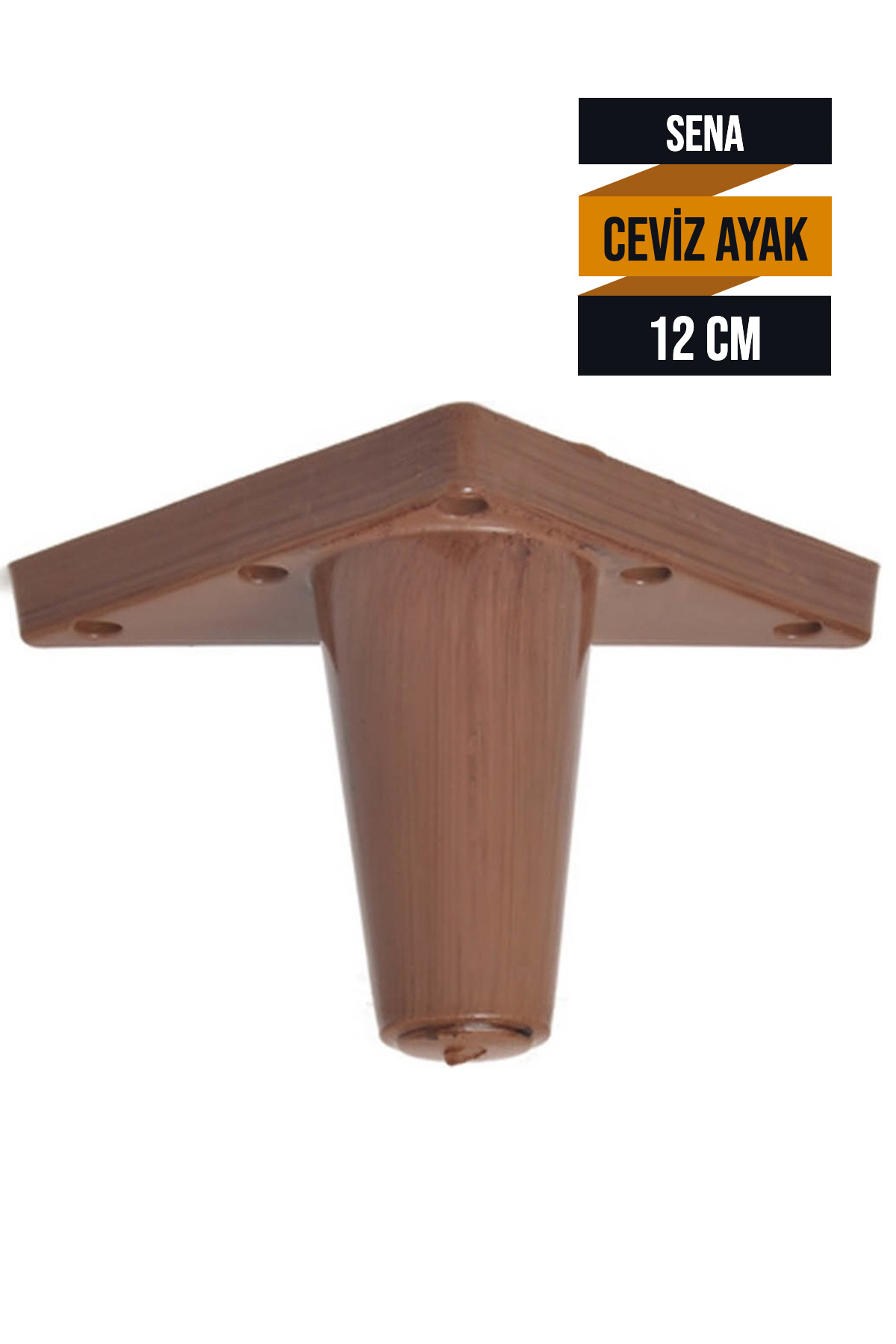 anonim Ceviz Renk SENA Ayak (12 Cm) Lüks Koltuk Kanepe Dolap Mobilya Ayak Sena Model Ayak