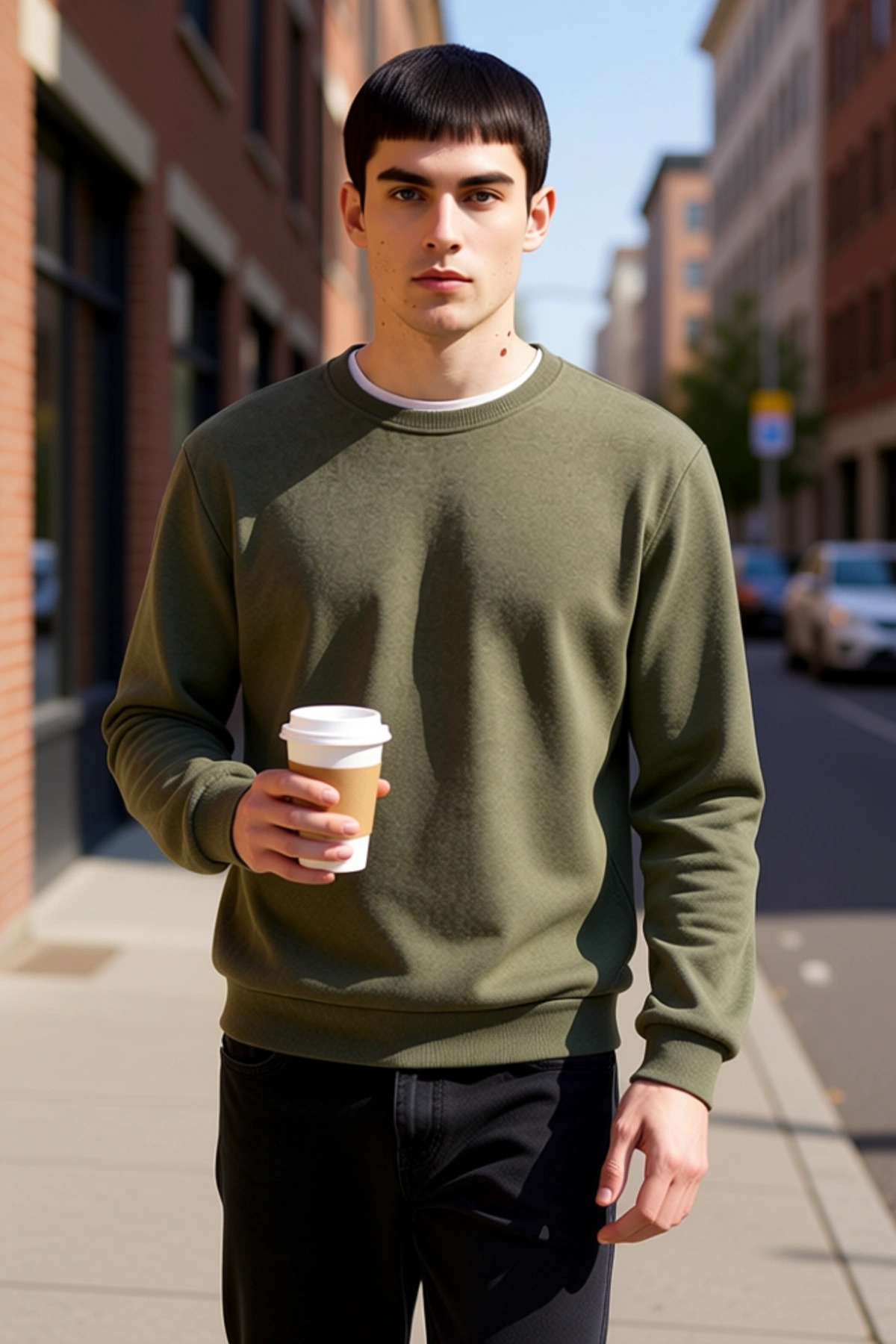 Erkek Bisiklet Yaka Standart Kol Regular Kalıp Sweatshirt Fonksiyonel Dayanıklı Kaliteli Şık