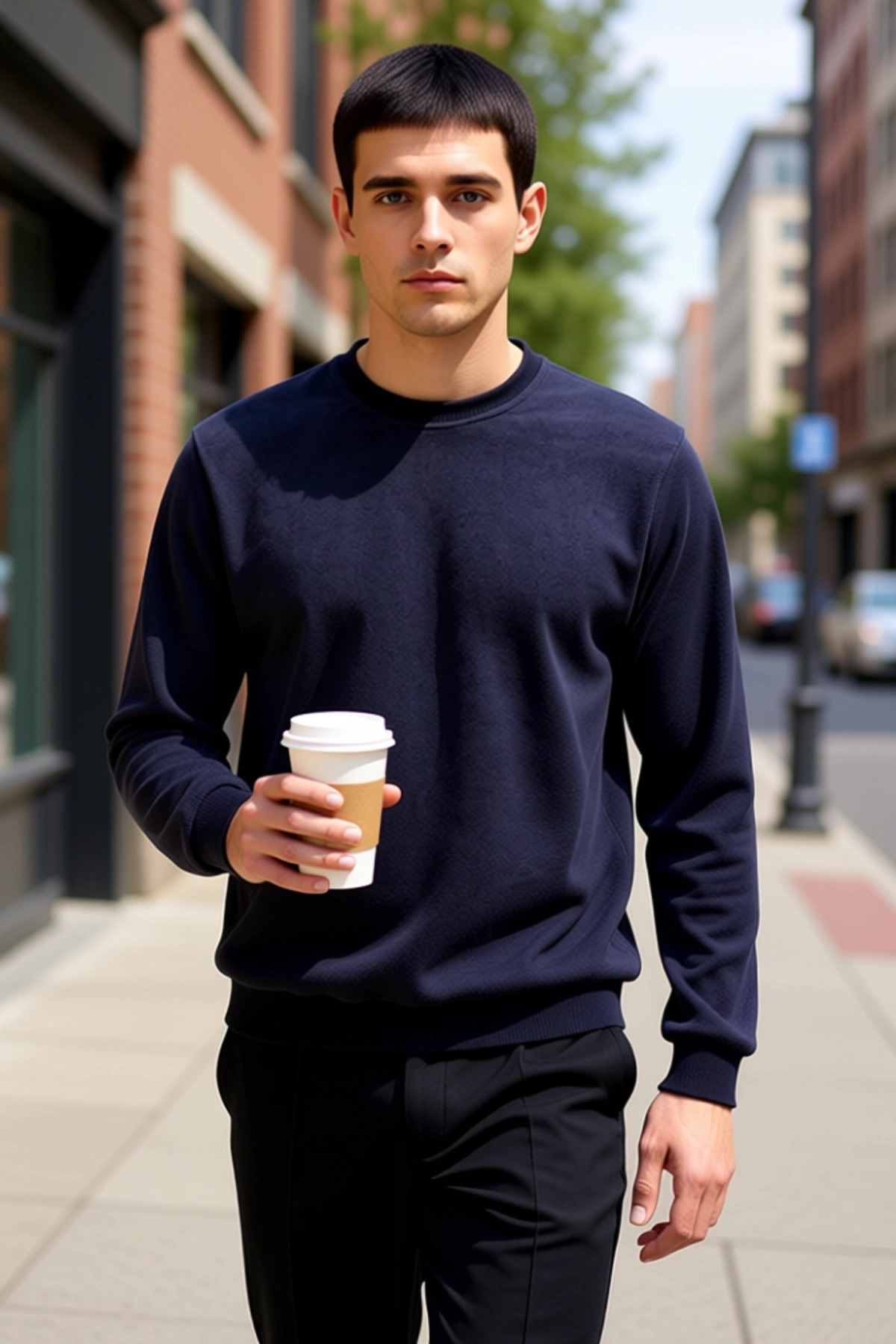 Erkek Bisiklet Yaka Standart Kol Regular Kalıp Polar Sweatshirt Fonksiyonel Dayanıklı Spor