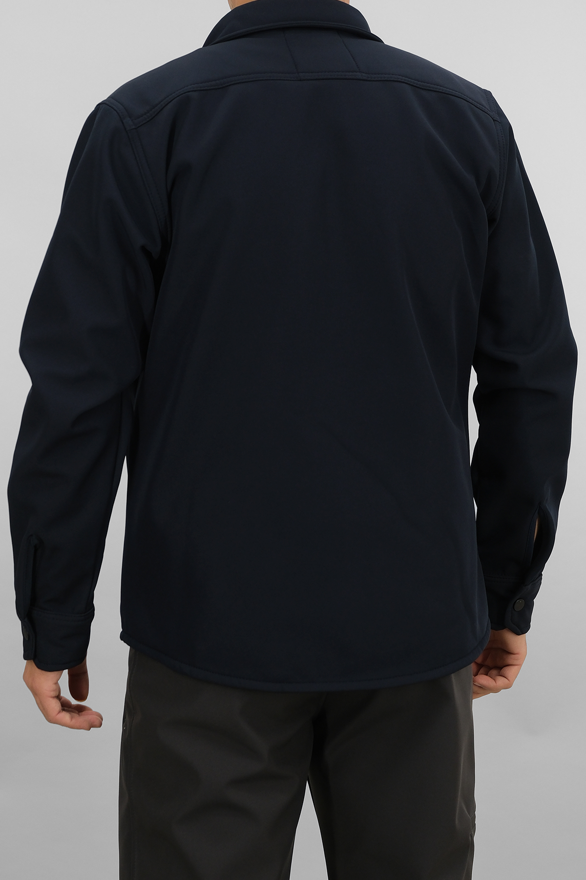 Erkek Lacivert Slimfit Dar Kalıp Softshell Gömlek — سرمه‌ای SW-16858 — تصویر 5 از 8