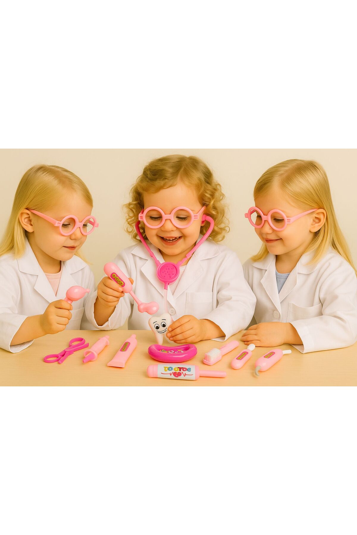 Akar Doktor Oyun Seti Eğitici Oyuncak Pembe