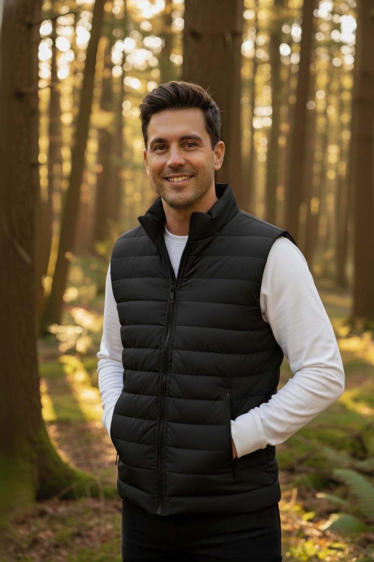 legends butik  Erkek Kapitone Astarlı Şişme Yelek Çift Cepli Fermuarlı - Görsel 2