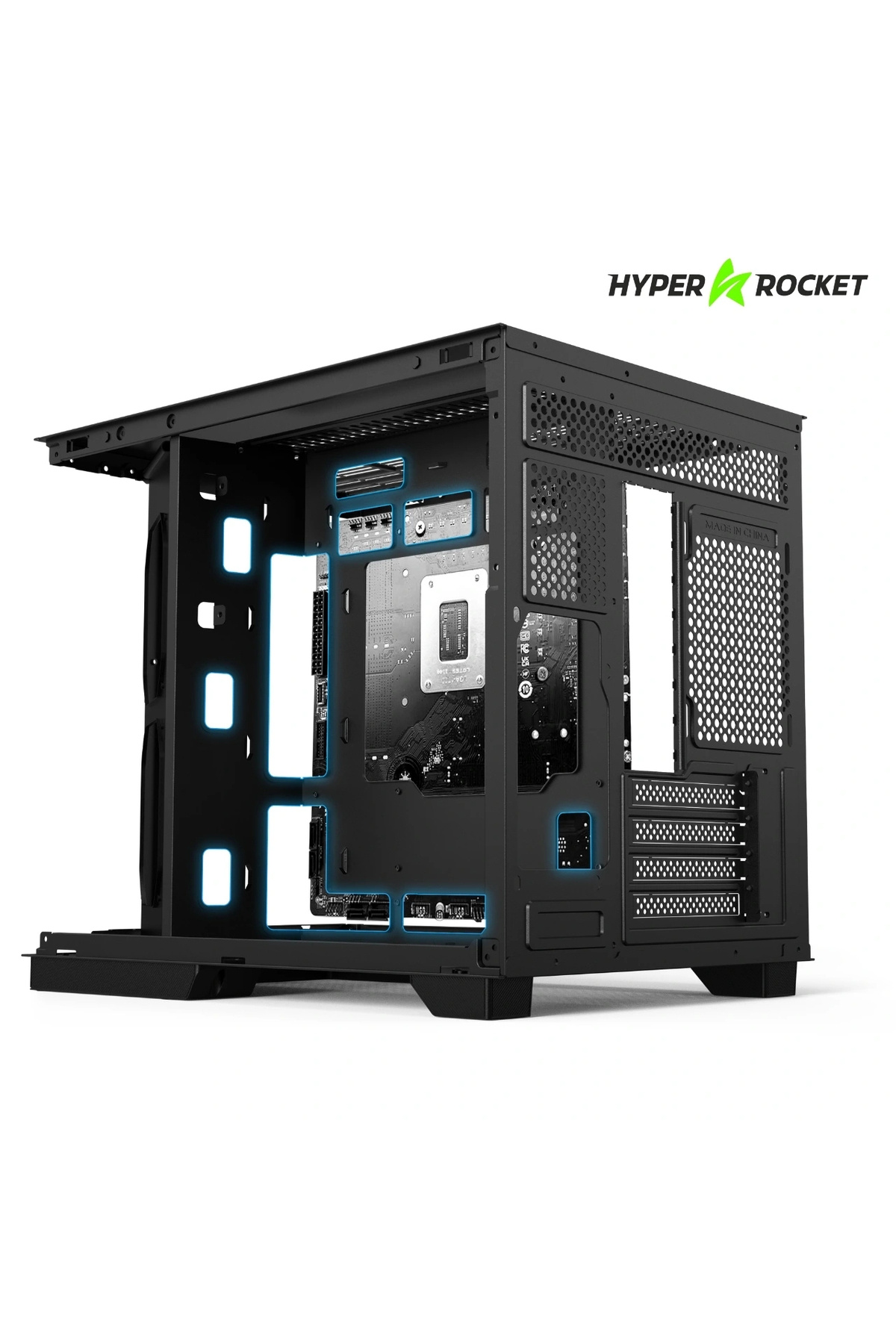 Hyper Rocket V332 BLK Micro-ATX Gaming Siyah Oyuncu Kasası + 650W PSU