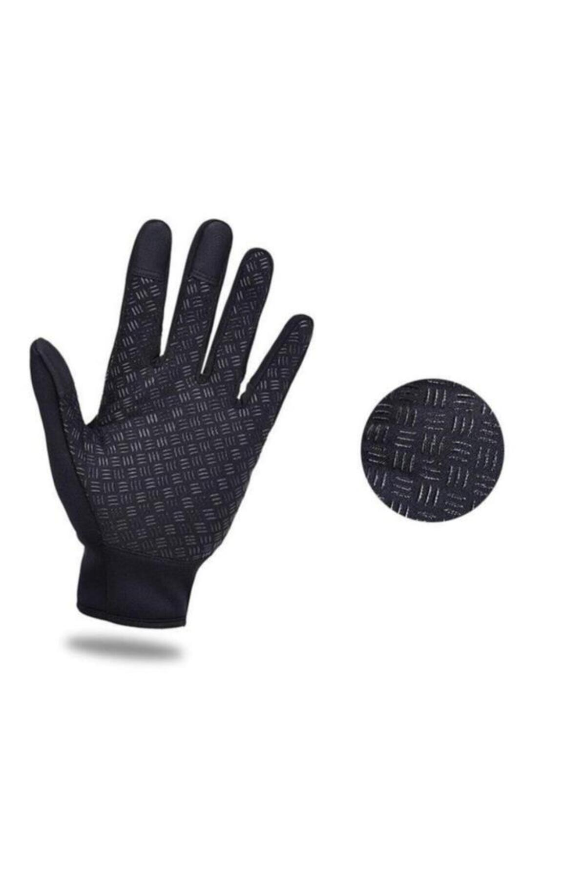 polo single  Dokunmatik Rüzgar Geçirmez Kaymaz Unisex Eldiven Siyah L - Görsel 4