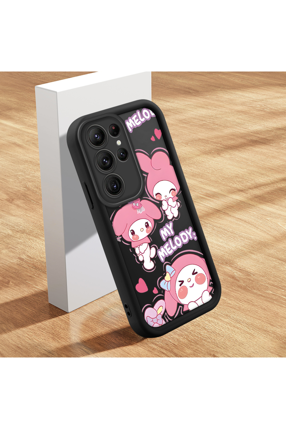 Samsung Galaxy S22 Ultra Compatible Black Silicone Animation Pattern High Impact Protection Phone Case