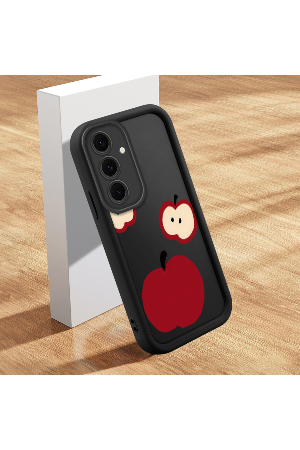 Samsung Galaxy S24 Fe Compatible Black Silicone Fun Pattern Shock Absorber Phone Case