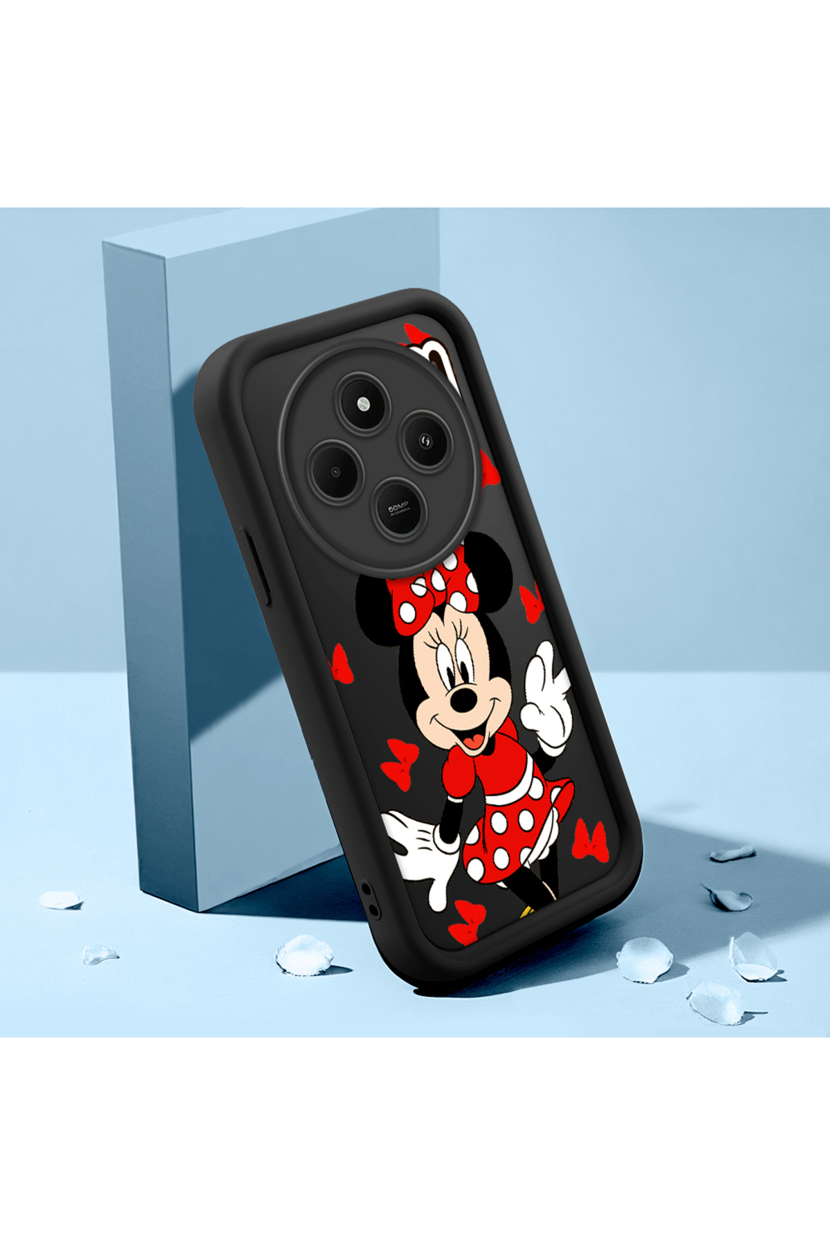 Black Silicone Shockproof Phone Case with Xiaomi Redmi 14c Compatible Cartoon Pattern