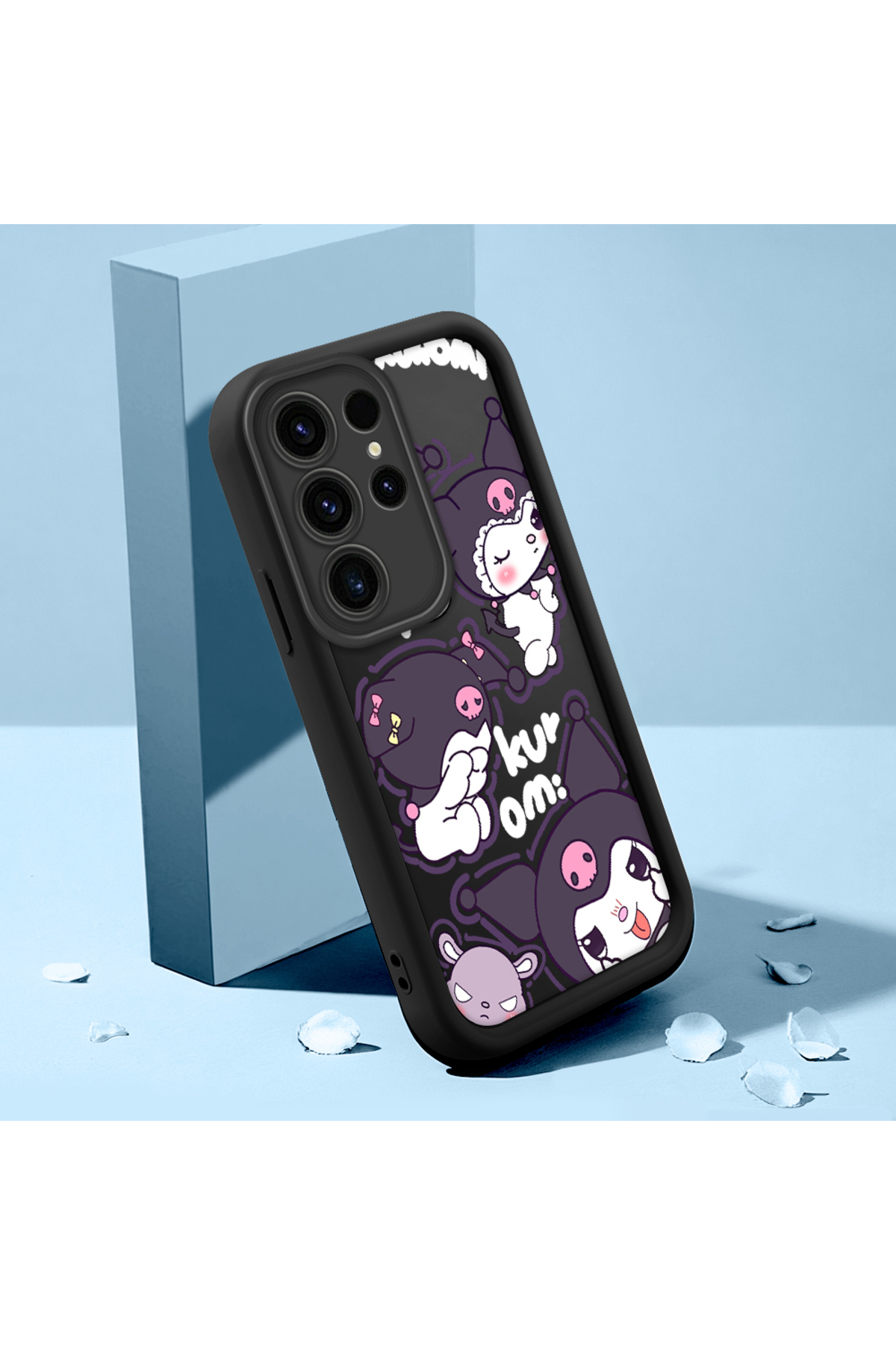 Samsung Galaxy S23 Ultra Compatible Black Silicone Animation Pattern High Impact Protection Phone Case