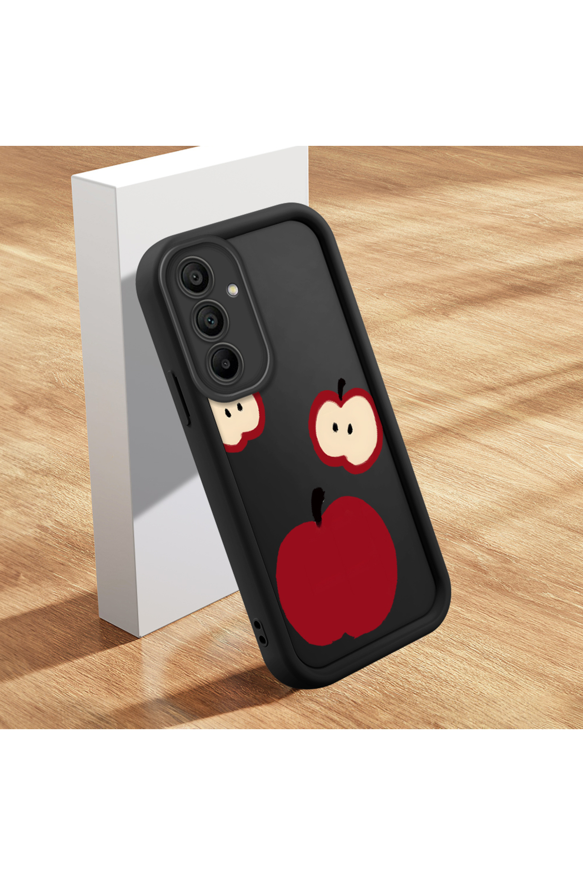 Samsung Galaxy A15 Compatible Black Silicone Fun Pattern Shock Absorber Phone Case