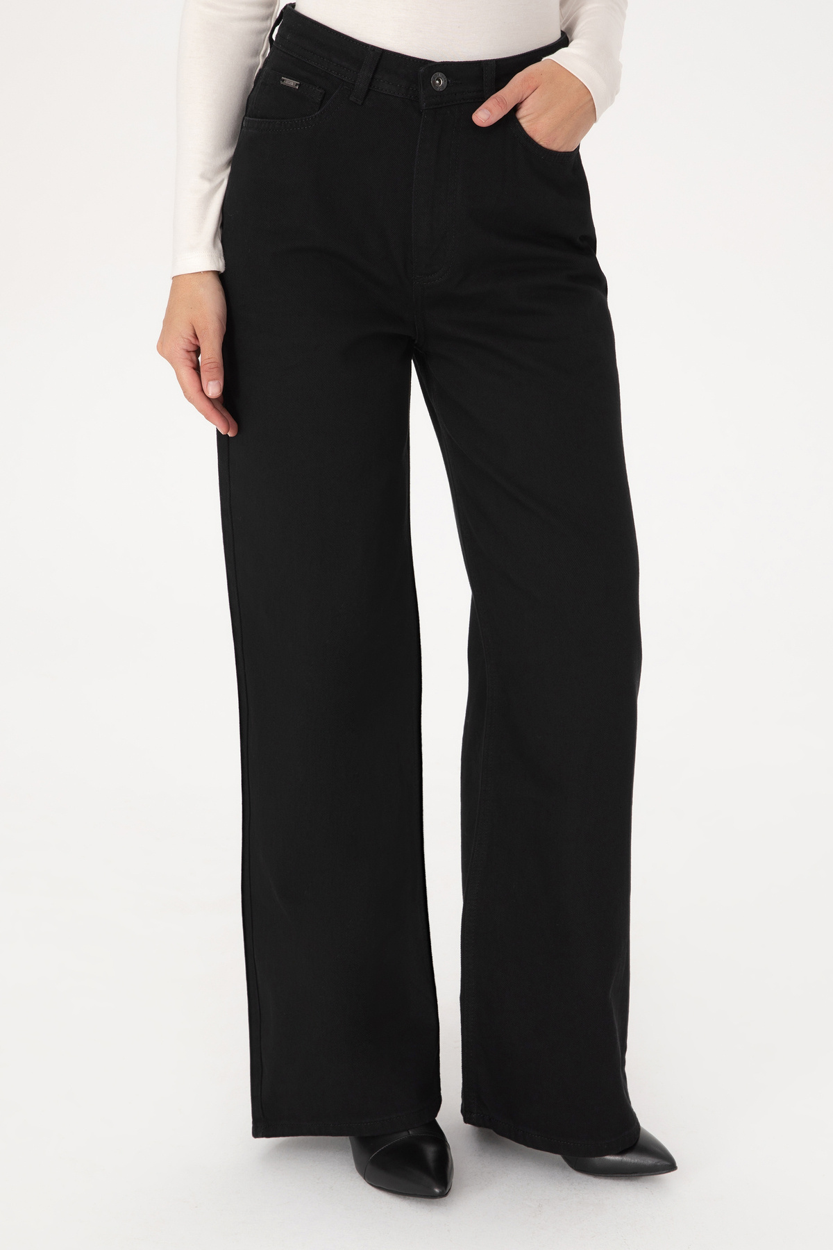 U.S. Polo Assn.  Kadın Siyah Jean Pantolon 50316781-DN0027 - Görsel 2