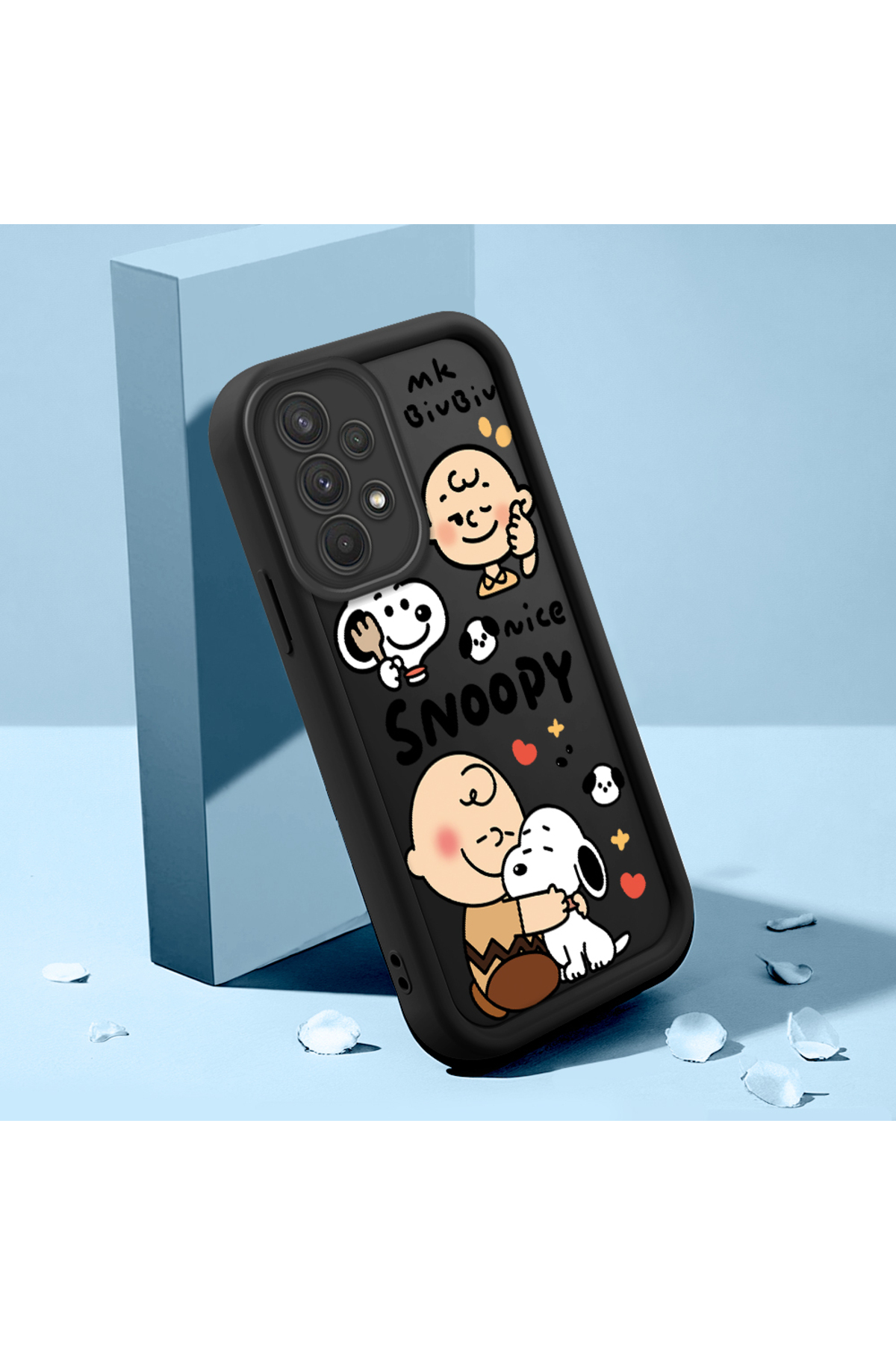 Samsung Galaxy A32 Compatible Black Silicone Cartoon Case Impact Protection