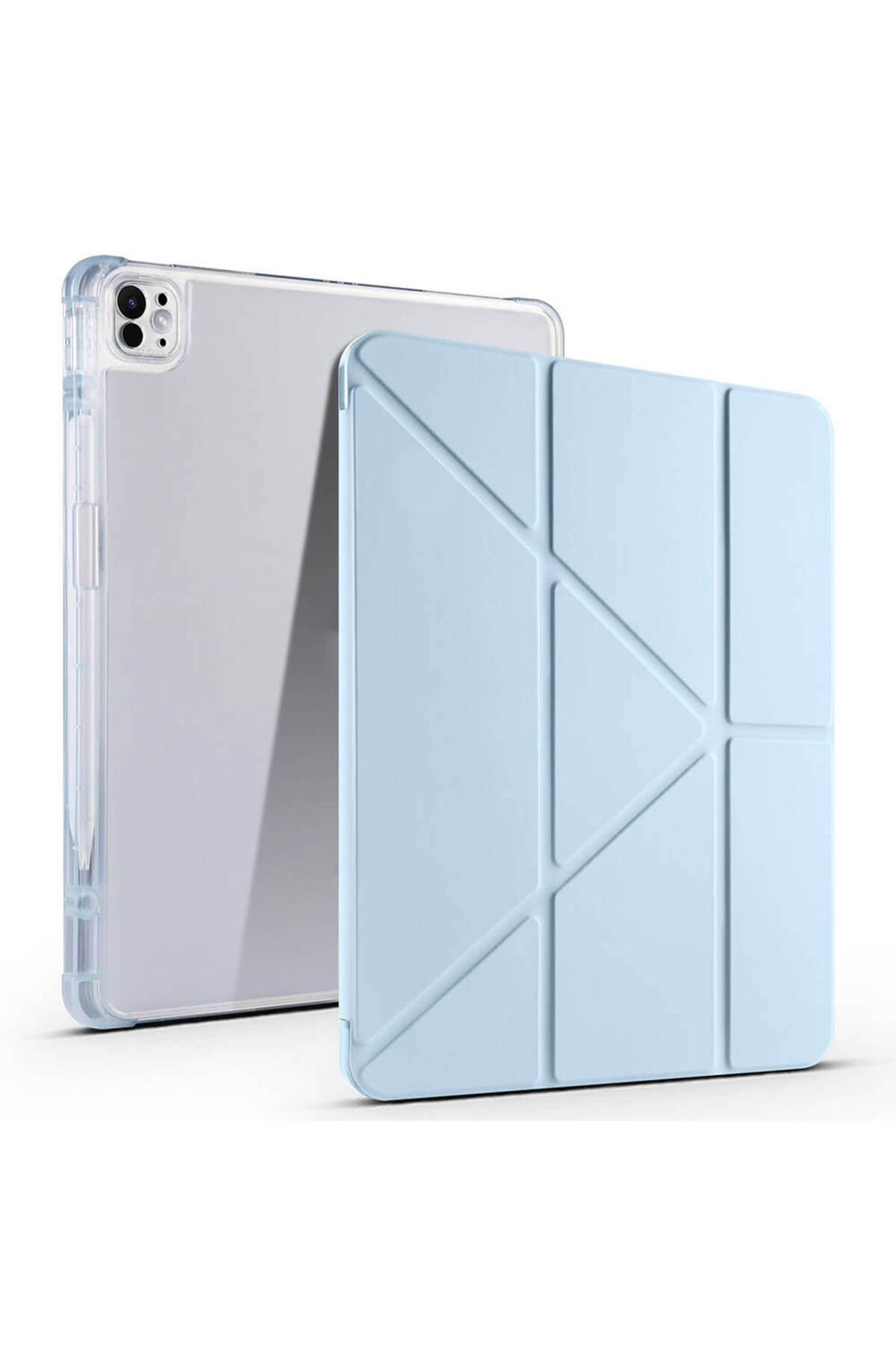 iPad Air 13 2025 M3 Kılıf NXXA Tri Folding Kalem Bölmeli Standlı Kılıf - Mavi