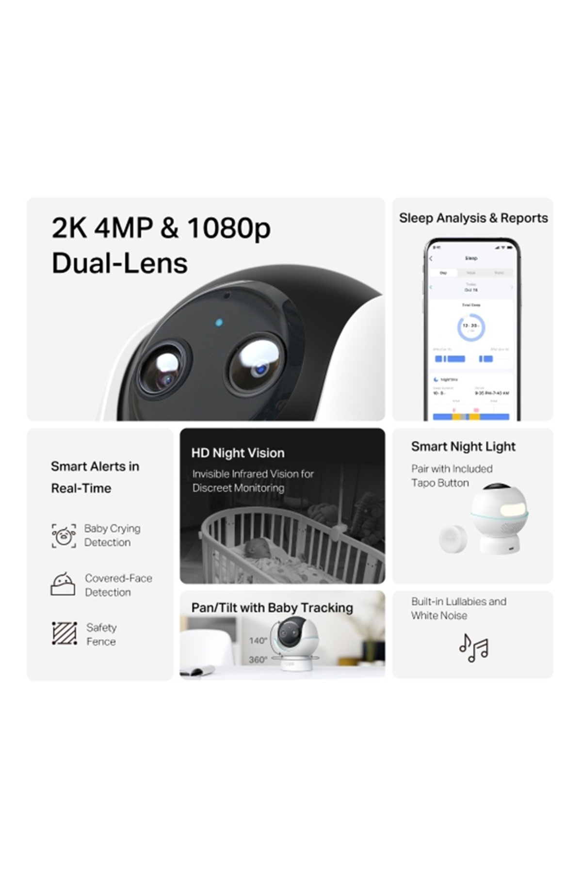 Tp-Link Tapo C840 2k 4mp + 1080P Çift Görüş Çift Lensli Ip Bebek Kamerası fotoğrafı 4 (önizleme)