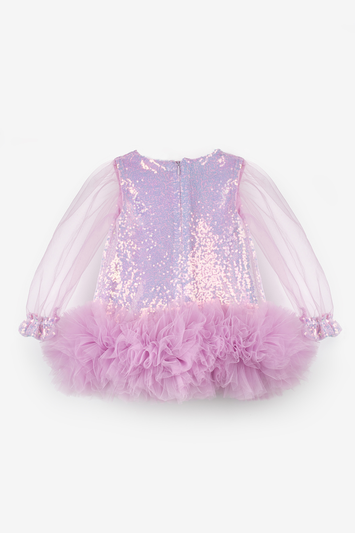Le Mabelle Lila Etek Ucu Fırfır Detaylı Kız Bebek Elbise - Violet fotoğrafı 3 (önizleme)