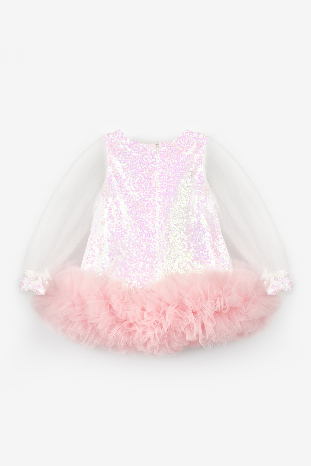 Le Mabelle Beyaz Etek Ucu Fırfır Detaylı Kız Bebek Elbise - Violet fotoğrafı 3 (önizleme)