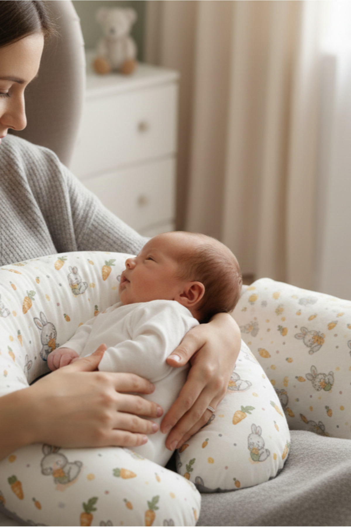 HSCO Çok Amaçlı Emzirme Yastığı Bebek Destek/Oturma ve Hamile Yastığı - Yumuşak Pamuklu Kılıf fotoğrafı 2 (önizleme)