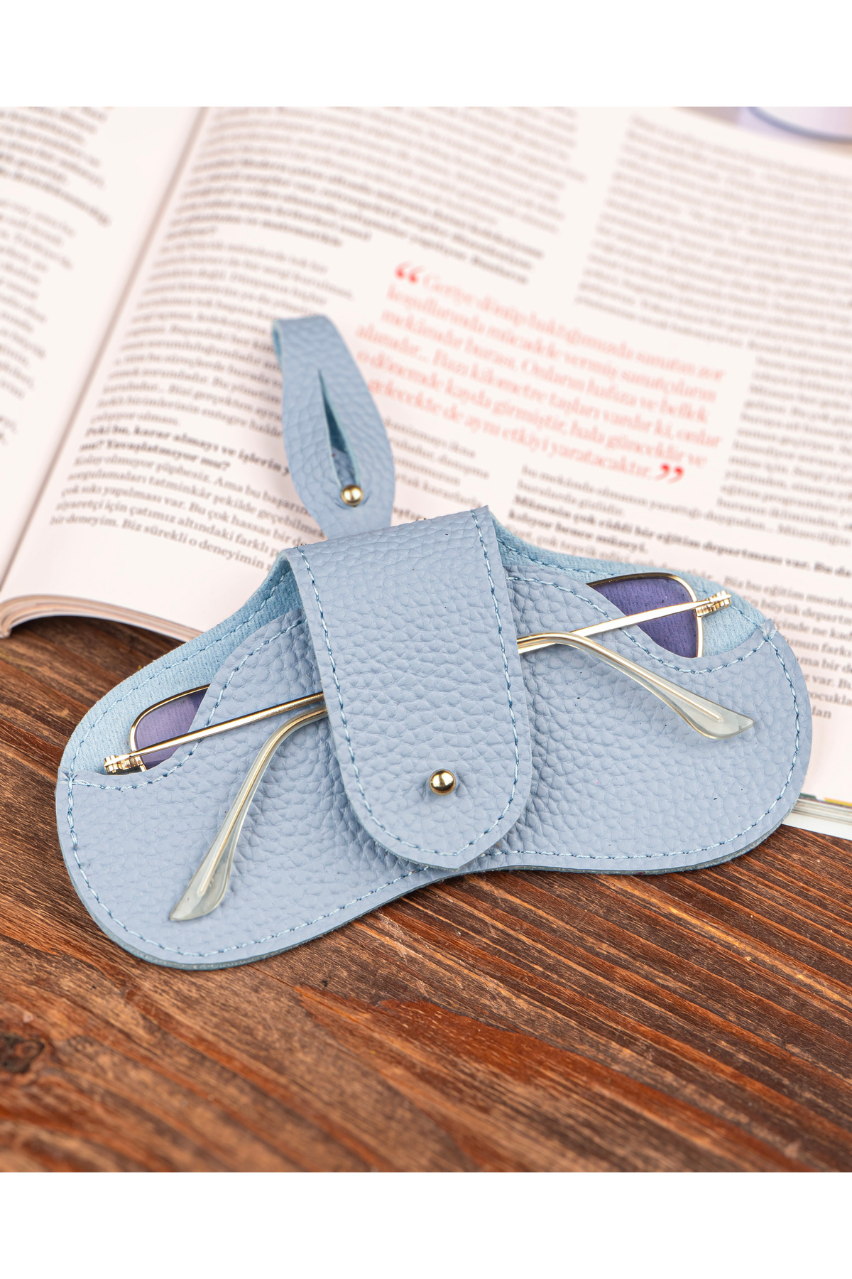 GRODERİ El Yapımı Vegan Deri Gözlük Kılıfı