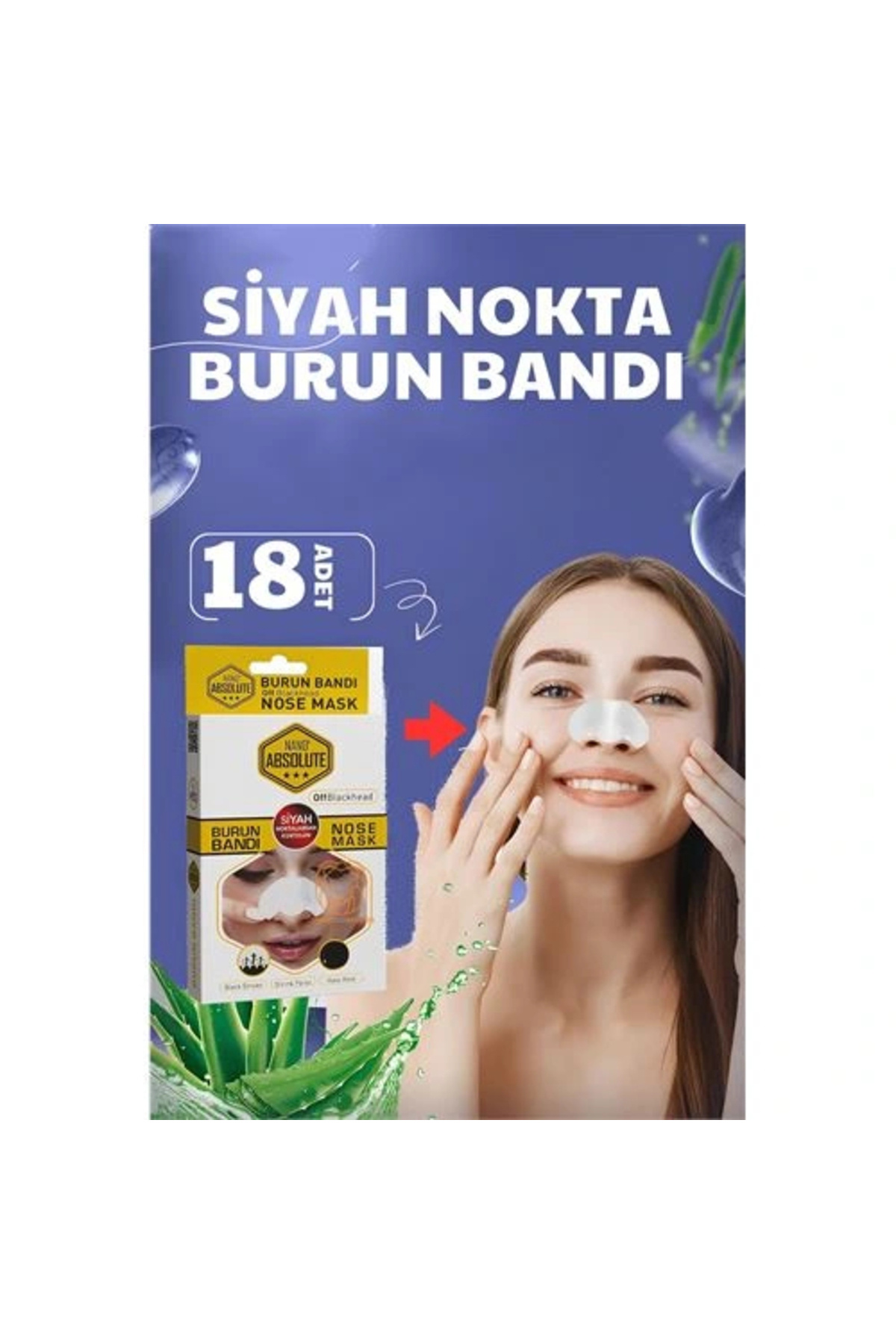 CANSA Siyah Nokta Temizleyici Burun Bandı – Derinlemesine Gözenek Arındırıcı 18 li PAKET