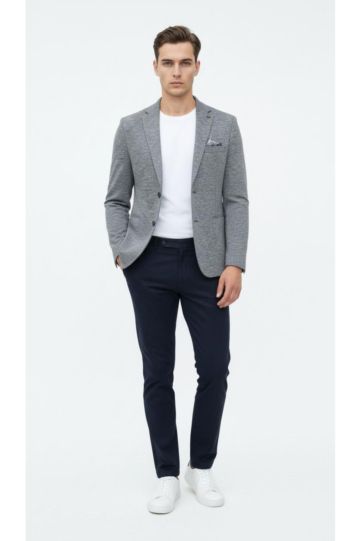 Plus Scorpion  Erkek Esnek Kumaş Slim Fit Blazer Ceket – Günlük & Ofis Şıklığı