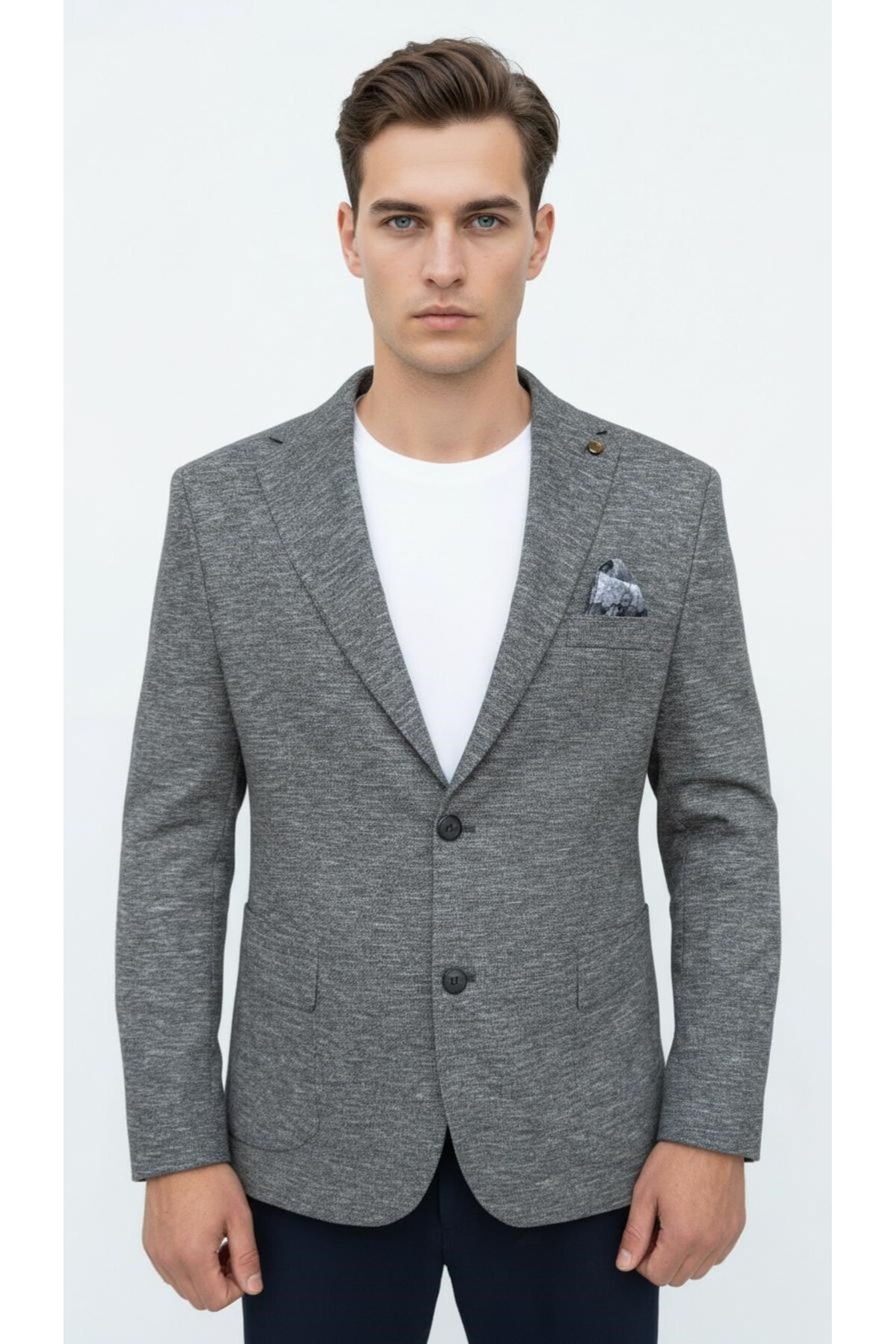 Plus Scorpion Erkek Esnek Kumaş Slim Fit Blazer Ceket, Günlük & Ofis Şıklığı