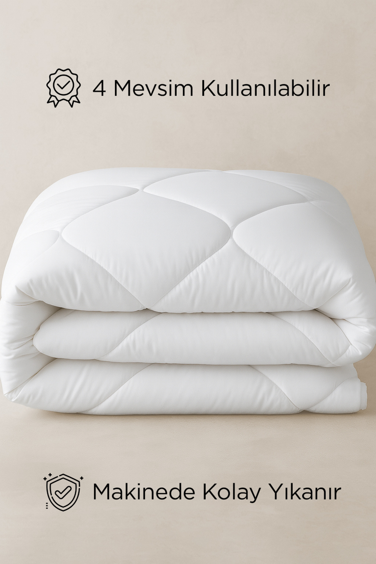 Dream Time Çift Kişilik Micro 4 Mevsim Yıkanabilir Yorgan 195x215cm | Anti-Alerjik Mikrofiber Yorgan