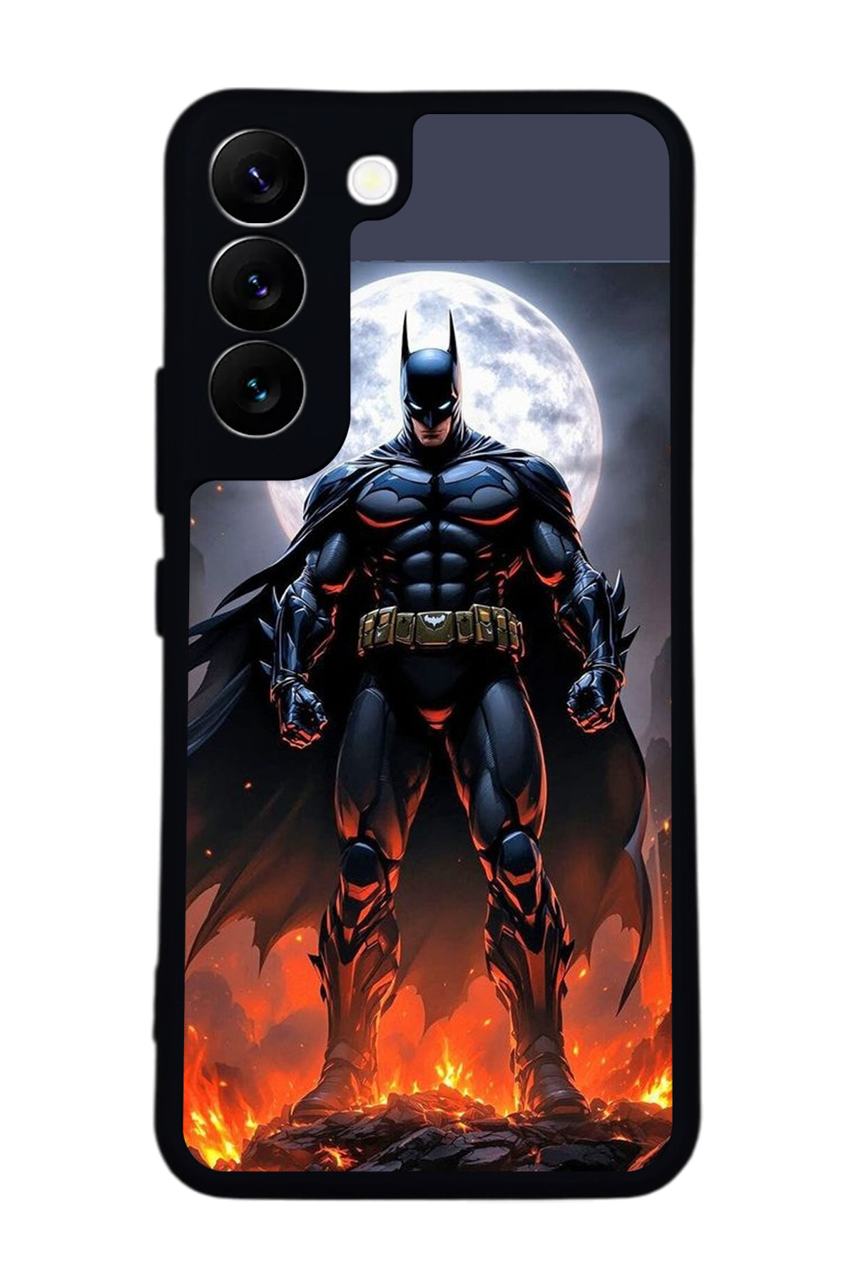 Samsung Galaxy S22 Compatible Printed, Matt Black,Soft Silicone, Protective,Shock Absorbing Cover,Case