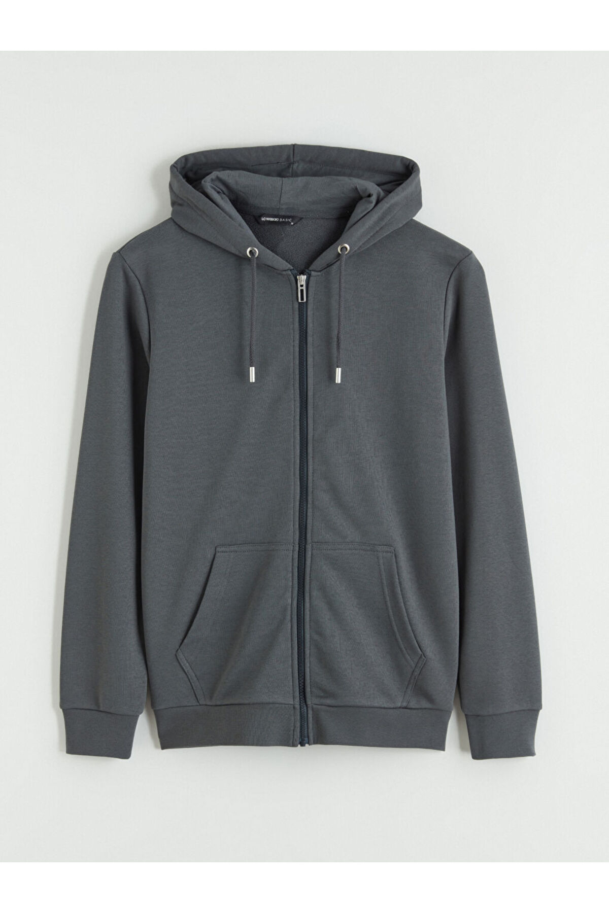 LC Waikiki PATENTH'DEN Antrasit Standart Kalıp Kapüşonlu Erkek Fermuarlı Sweatshirt