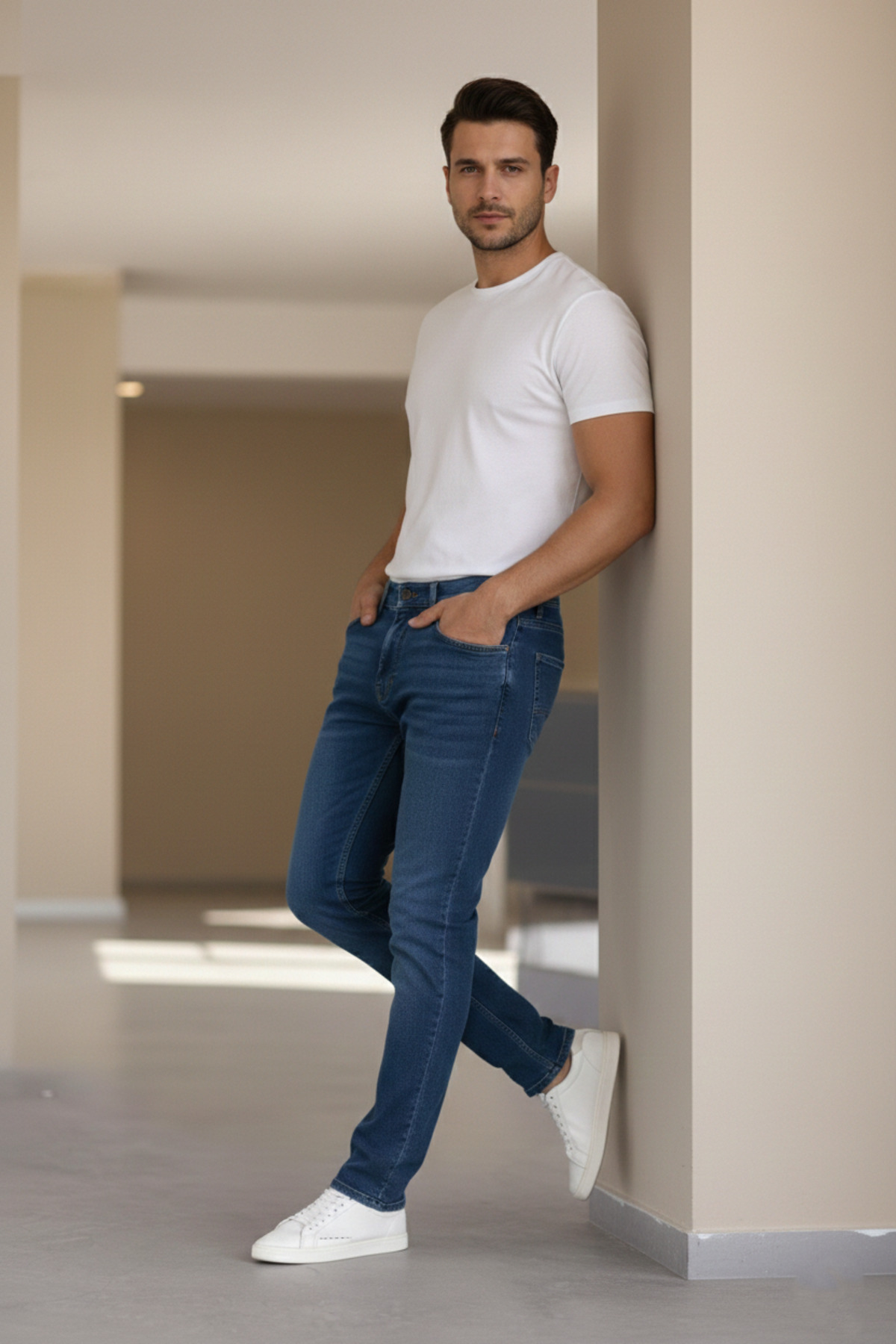Bürke Premium Lacivert Renk Regular Fit Esnek Likralı Jeans Kot Pantolon görsel 5